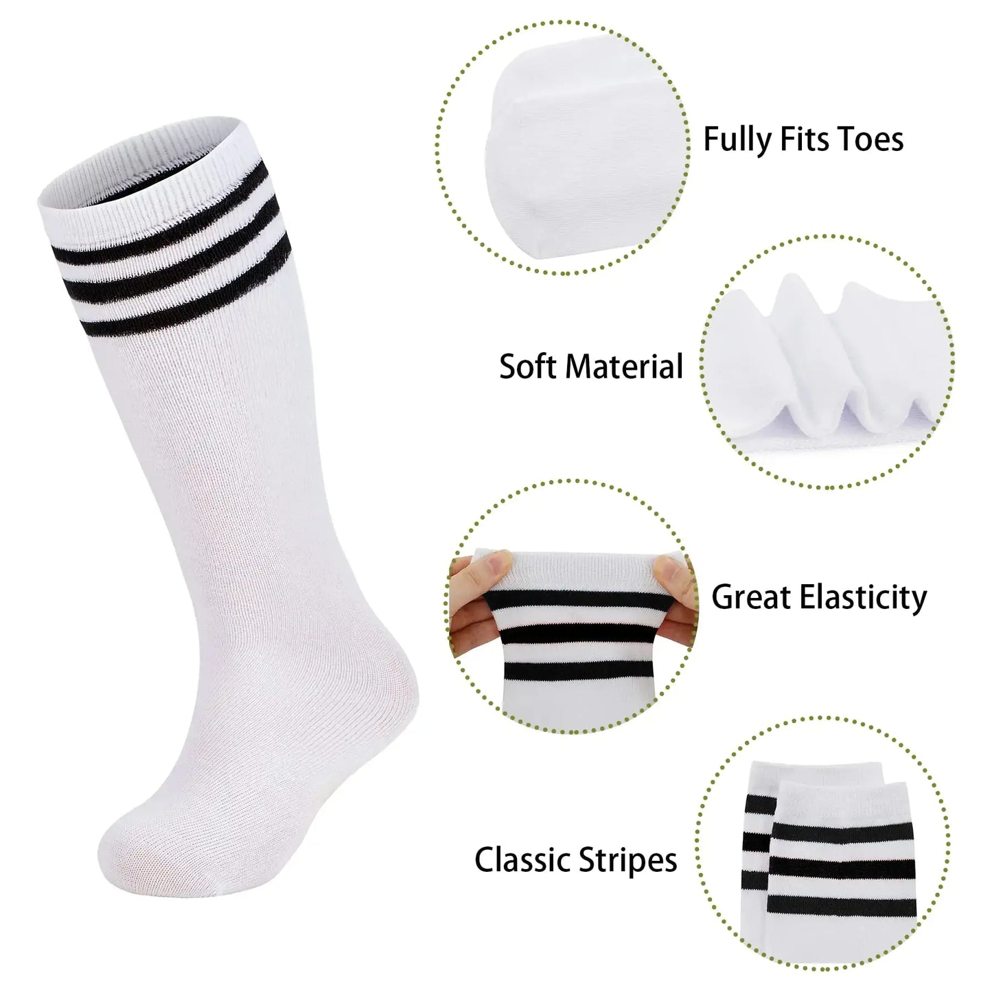 Zando 4 Pairs Kids Soccer Socks