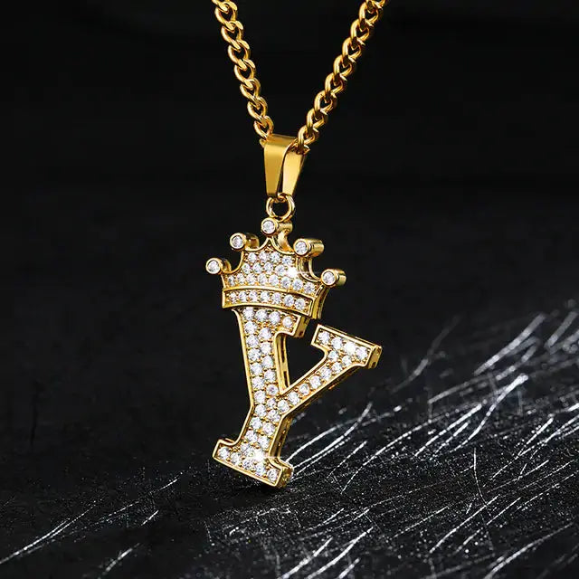 Zircon Alphabet Necklace - Personalized Pendant
