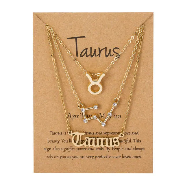Zodiac Sign Pendant Necklace - Available in 12 Different Zodiac Signs