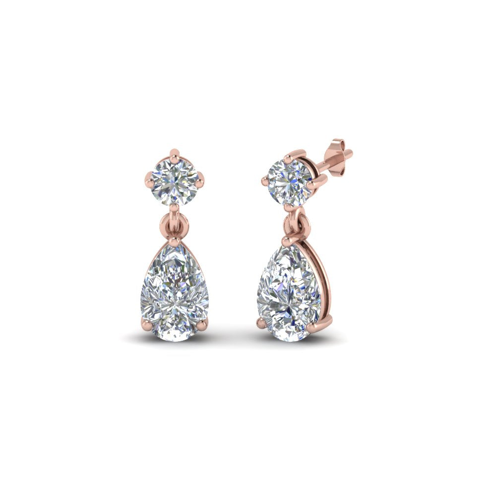 Gemstone Pear Drop Stud Earring