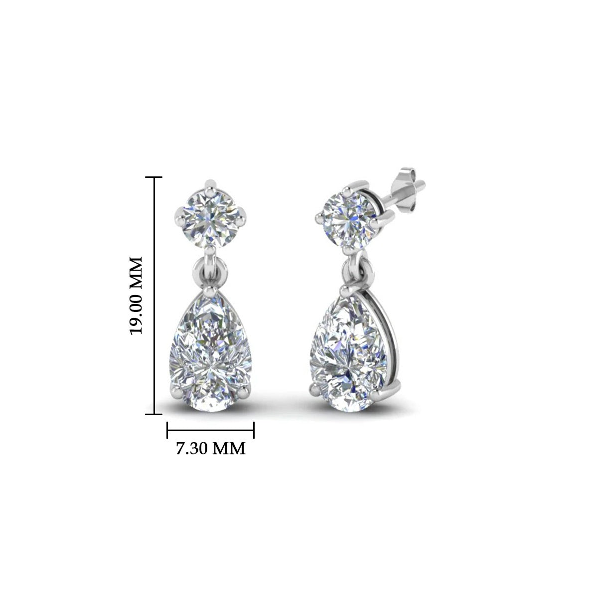 Gemstone Pear Drop Stud Earring