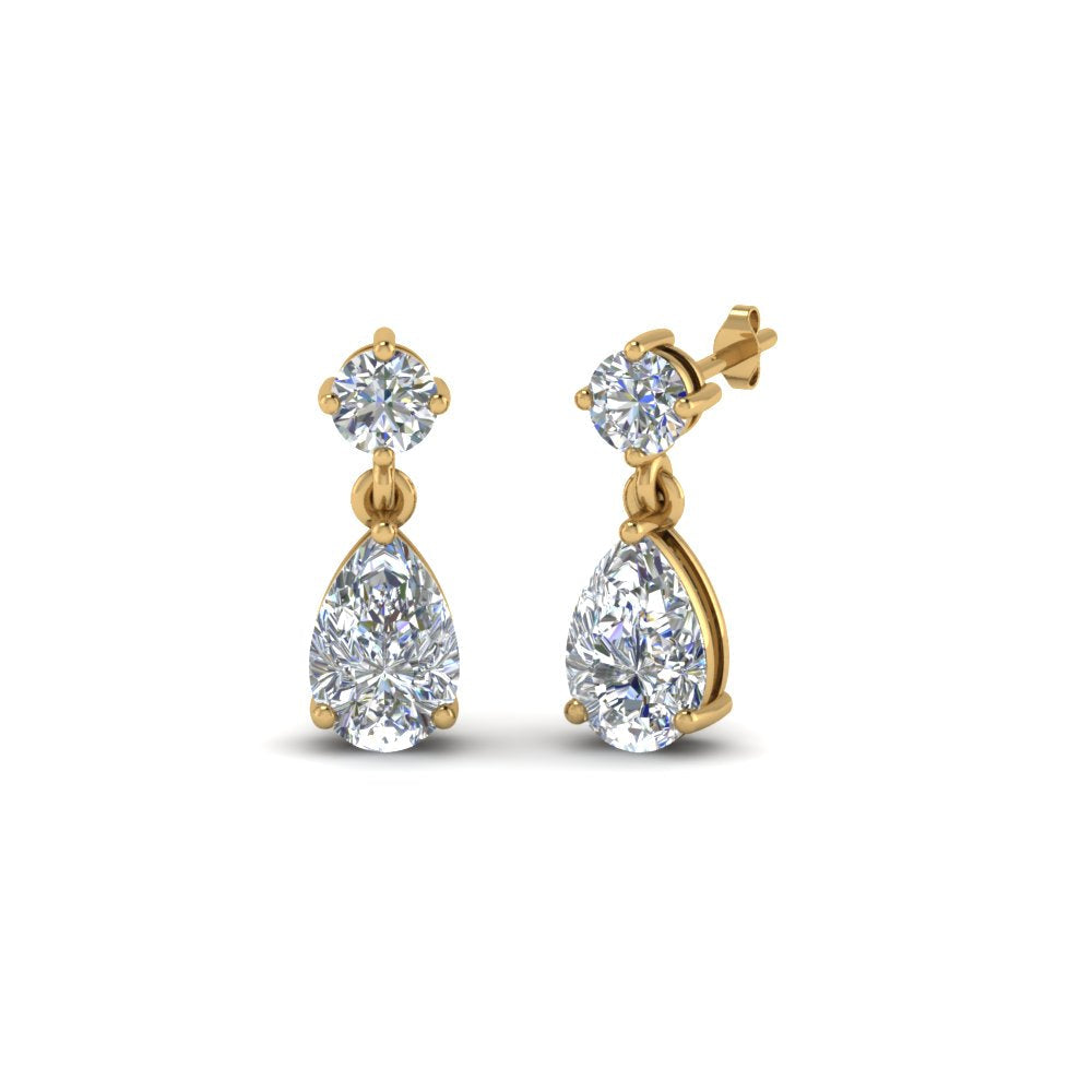 Gemstone Pear Drop Stud Earring