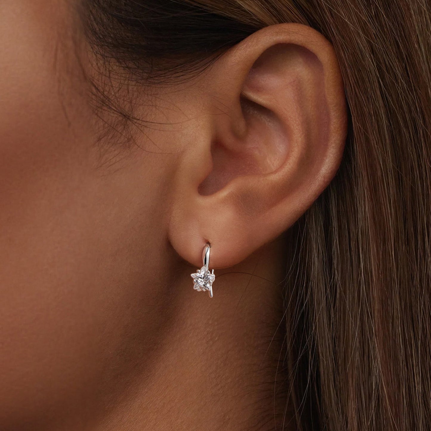 925 Sterling Silver Earrings with Pave Setting CZ 12*5mm for Women