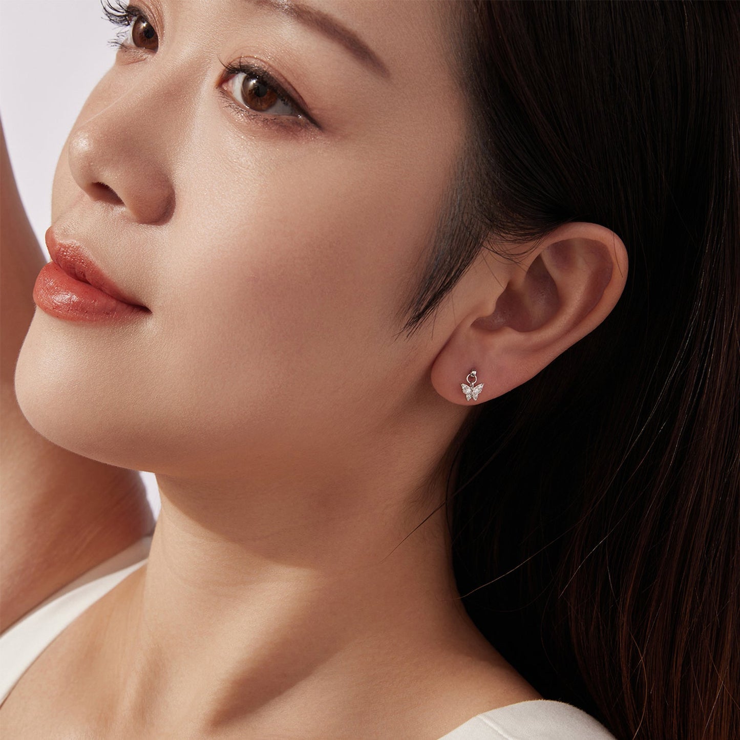 925 Sterling Silver White Gold Plated Earrings with CZ