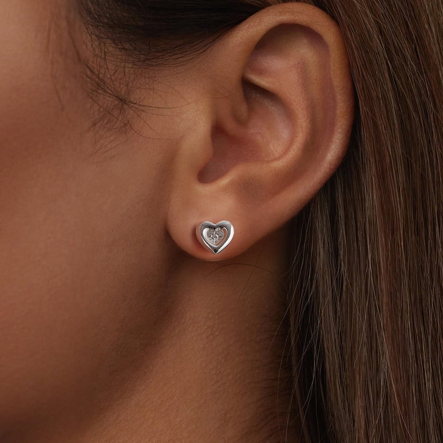 925 Sterling Silver White Gold Plated CZ Earrings