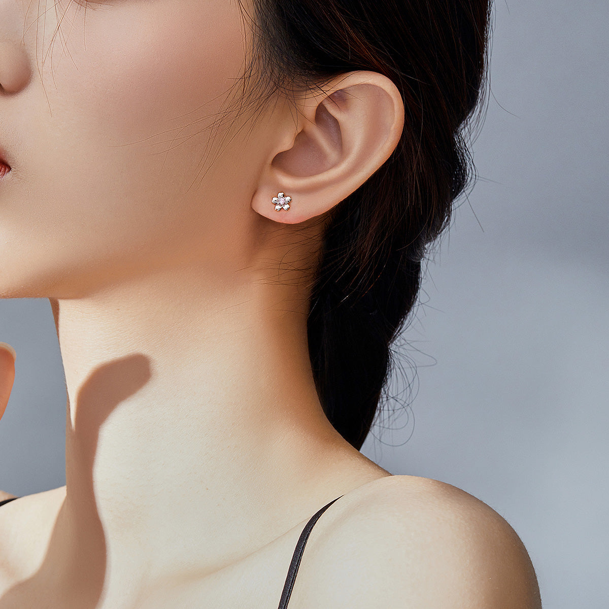 925 Sterling Silver Earrings with CZ in Pavé Setting