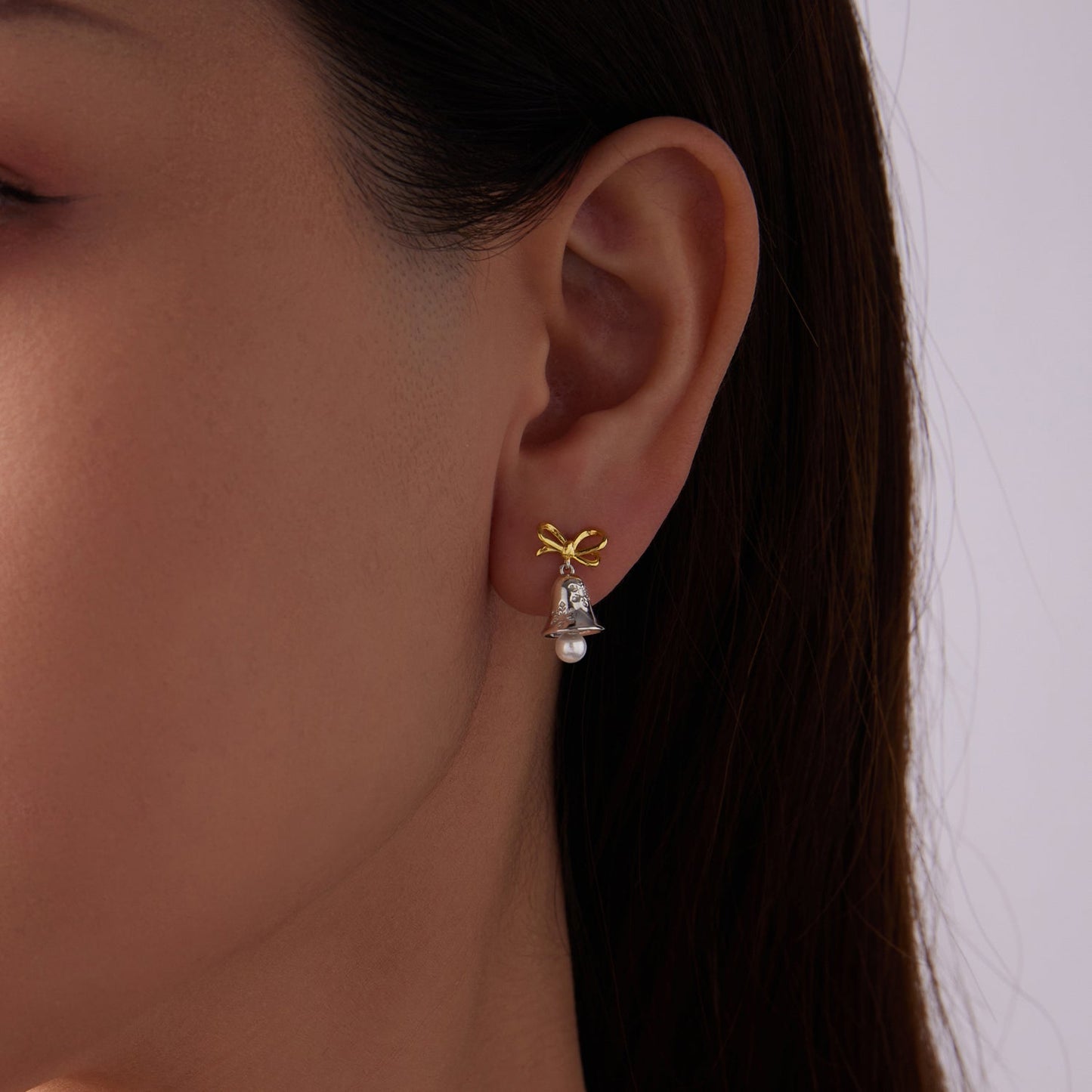 925 Sterling Silver Earrings with Synthetic Pearl, 1.7*0.9cm for Women