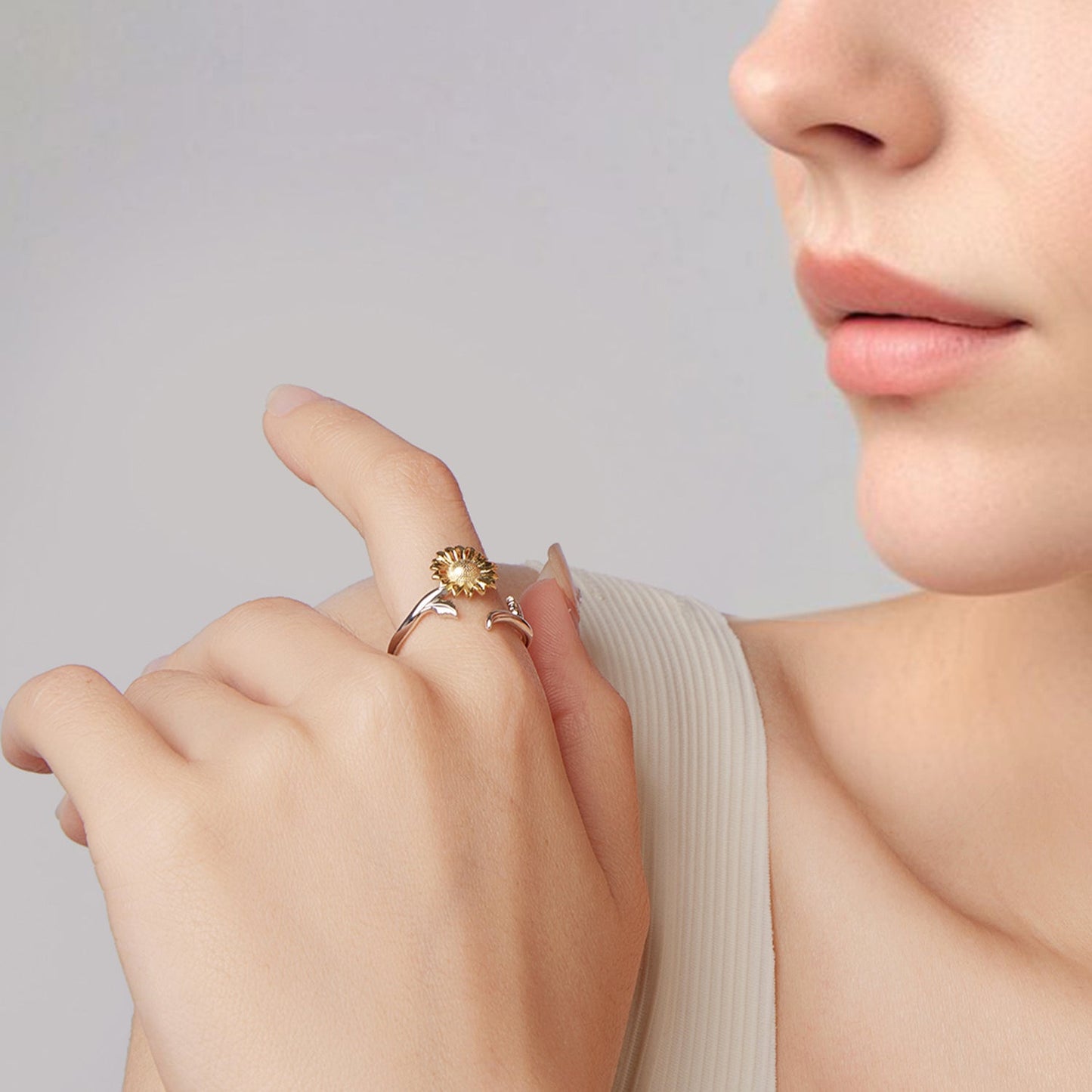 925 Sterling Silver Plated White Gold Ring for Women