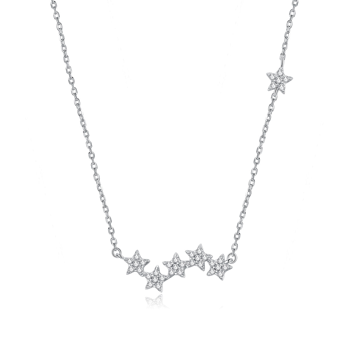 925 Sterling Silver Plated Platinum 45cm Pavé Setting CZ Necklace for Women