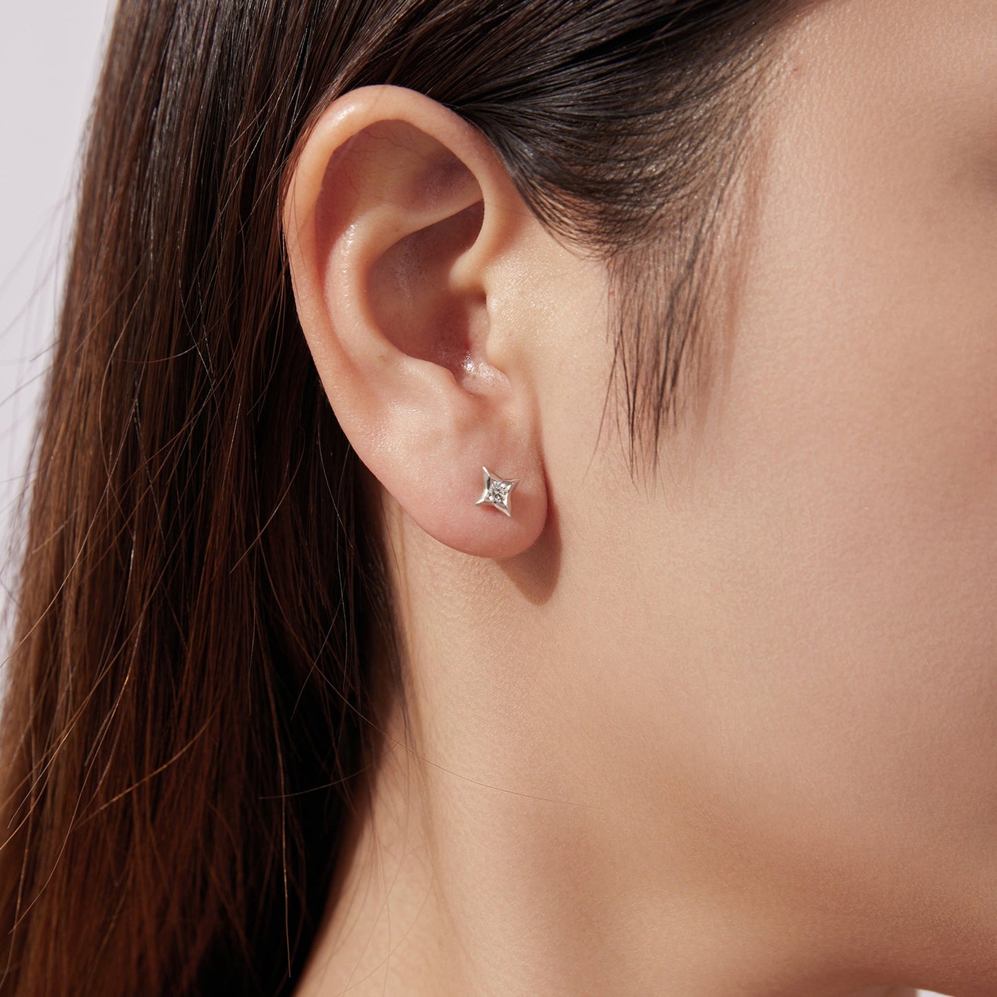 925 Sterling Silver Moissanite Earrings 0.8cm for Women