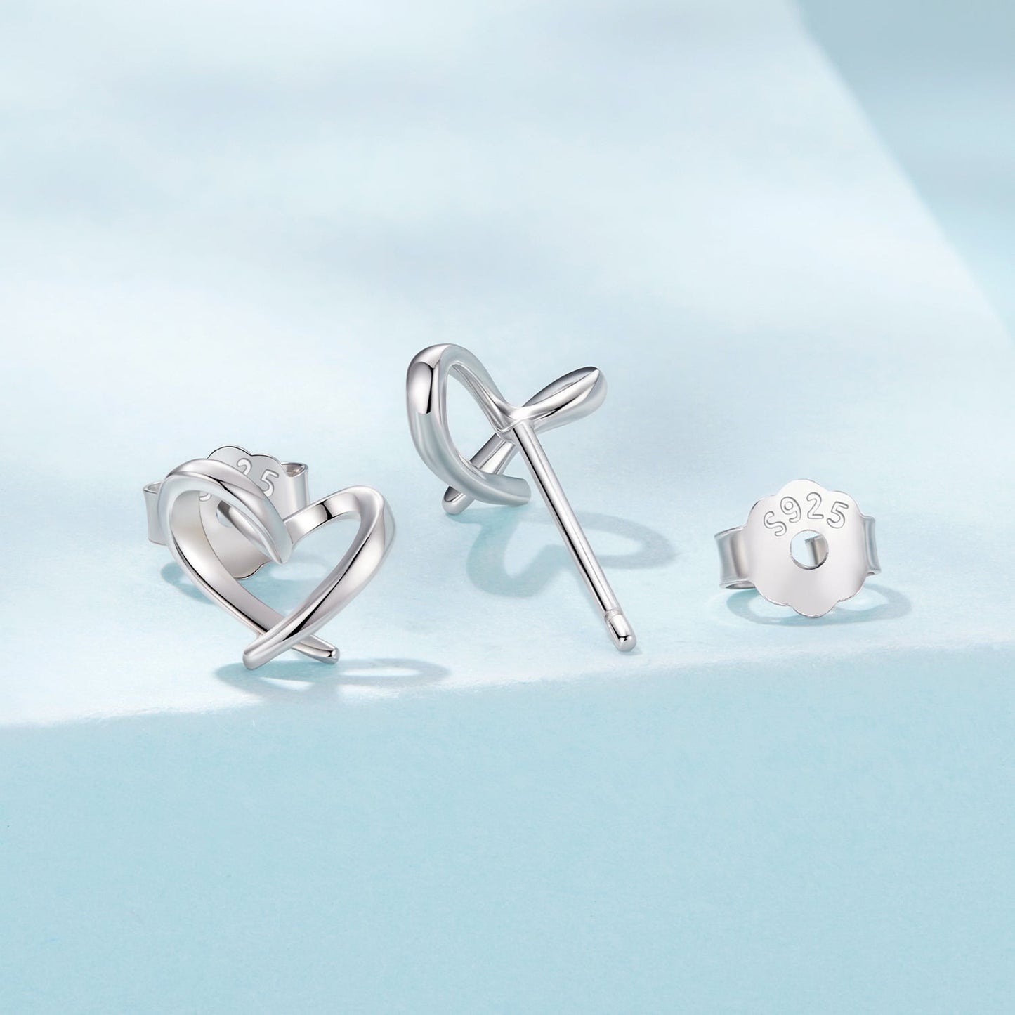 925 Sterling Silver White Gold Plated Earrings 0.7x0.8cm for Women