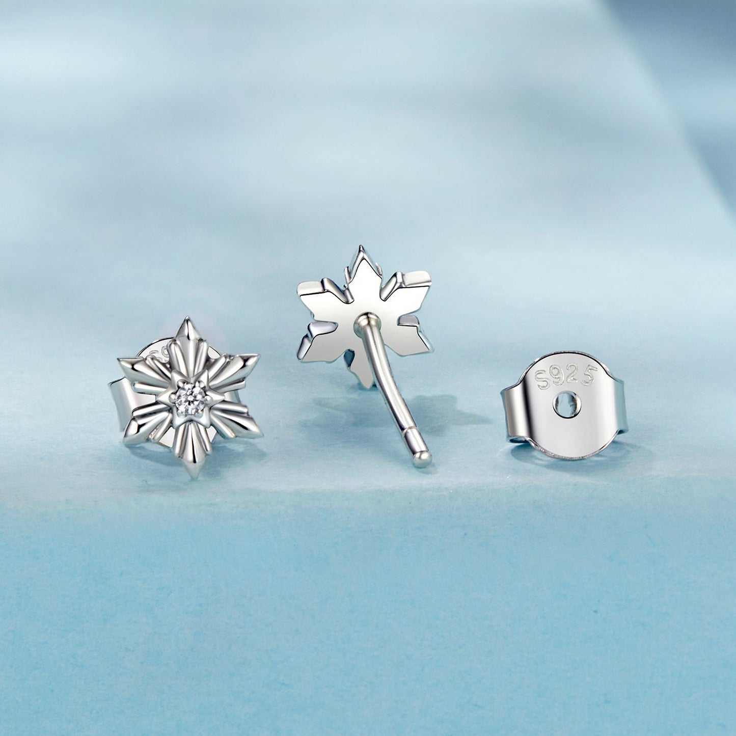 925 Sterling Silver Earrings with Pavé Setting CZ in Oxidized Finish