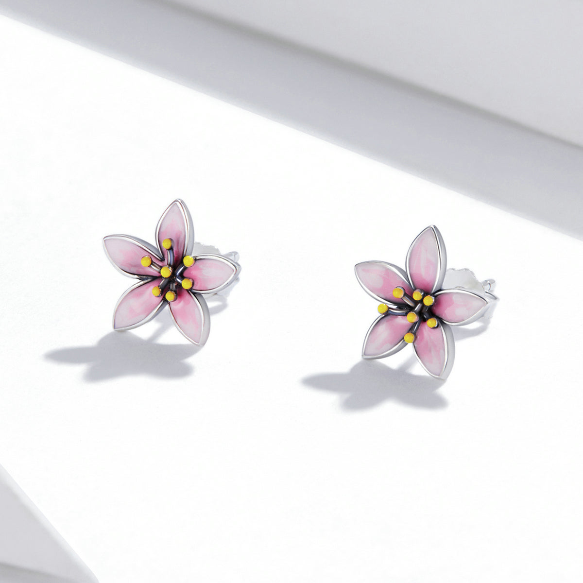 925 Sterling Silver Enamel Oxidized Earrings