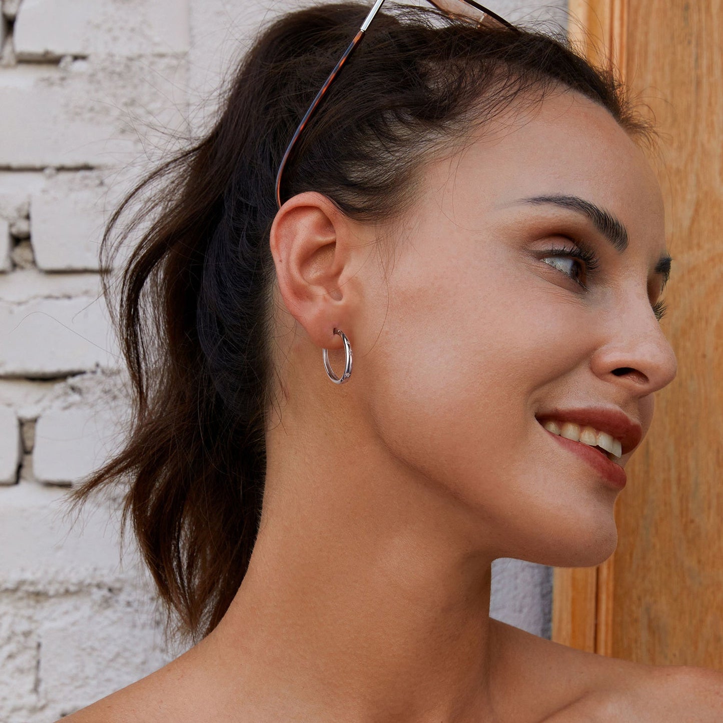 925 Sterling Silver Earrings with Pavé Setting CZ for Women