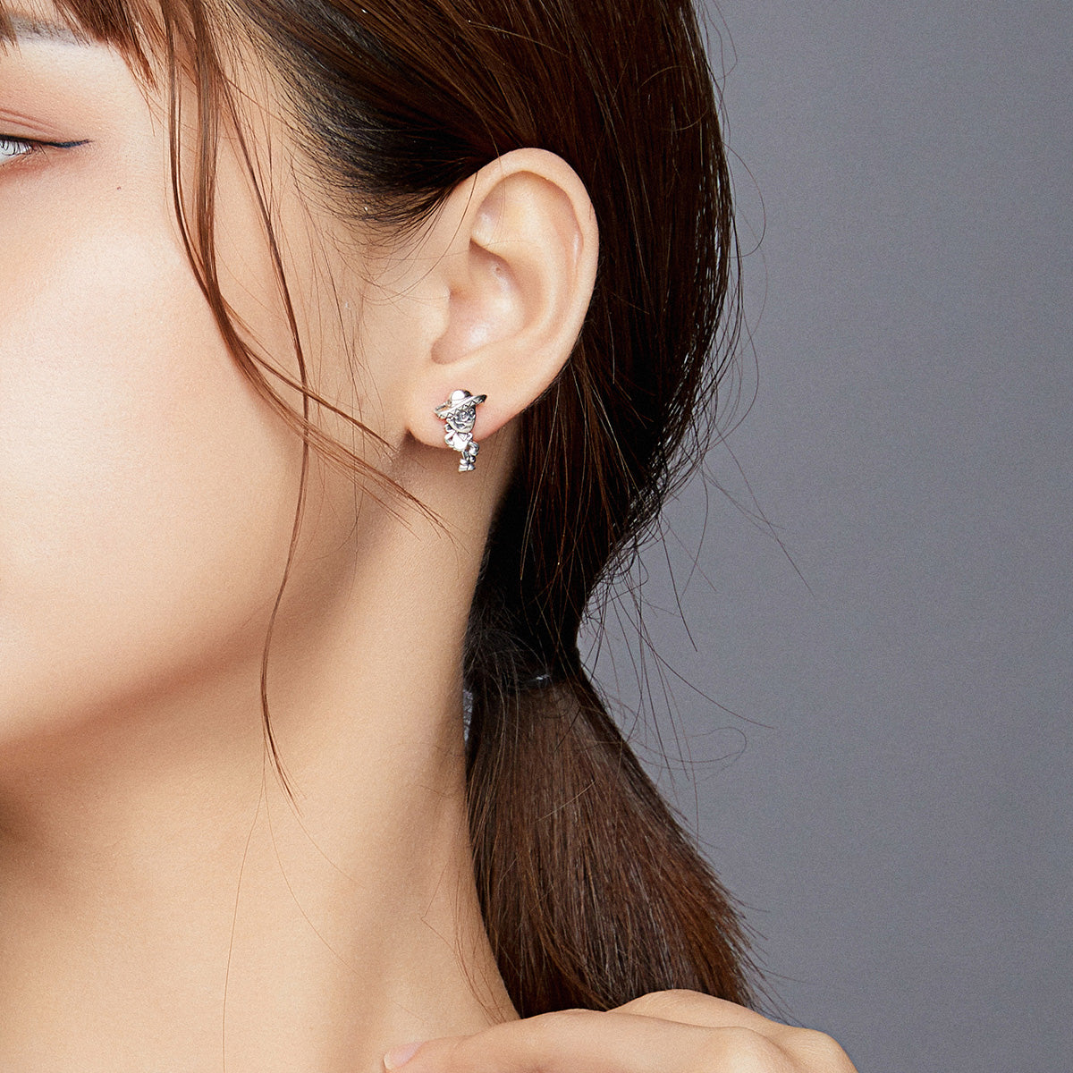 S925 Oxidized Silver Earrings Size 1.5*1cm, 2.4*1.3cm for Women