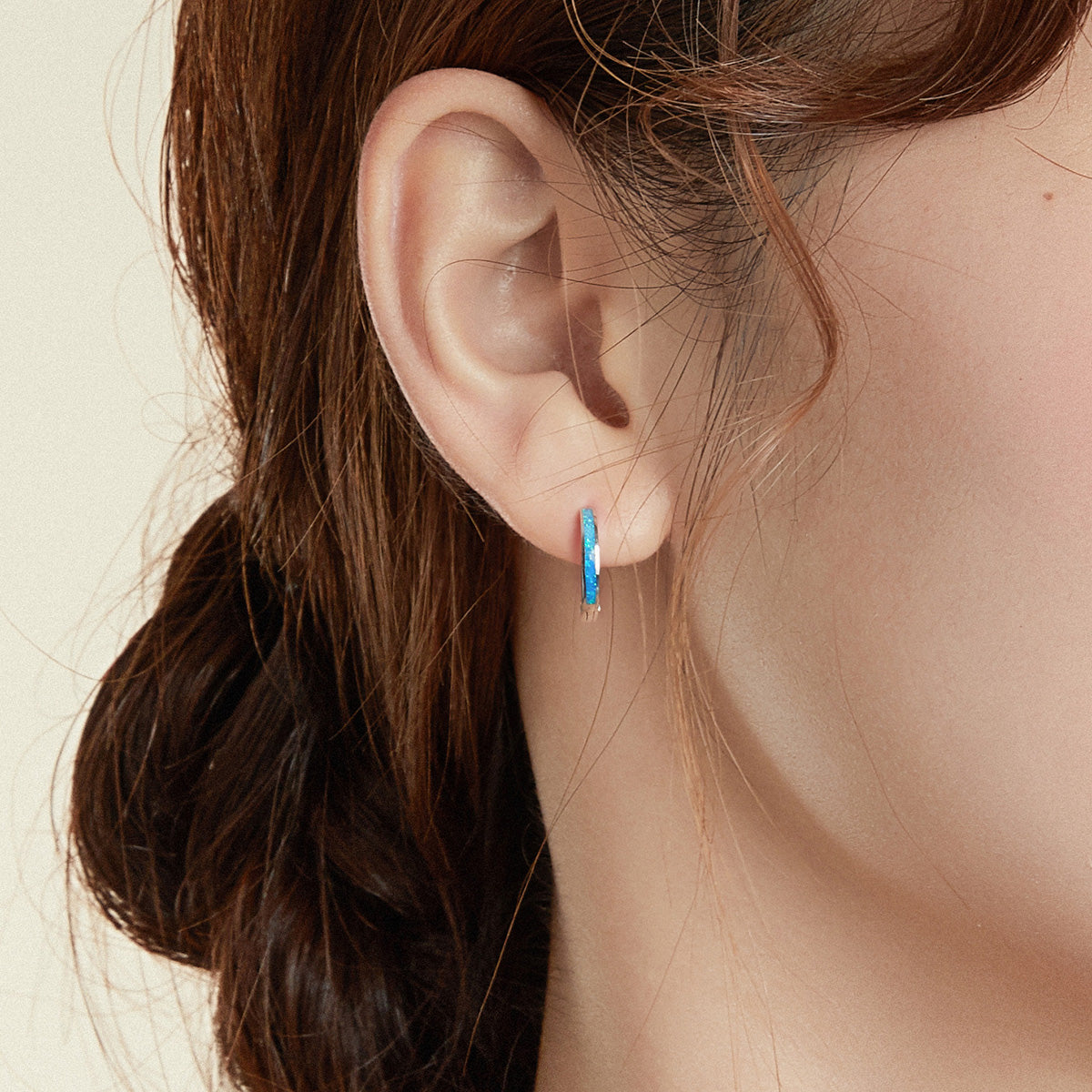 925 Sterling Silver + Platinum Translucent Opal Earrings for Women