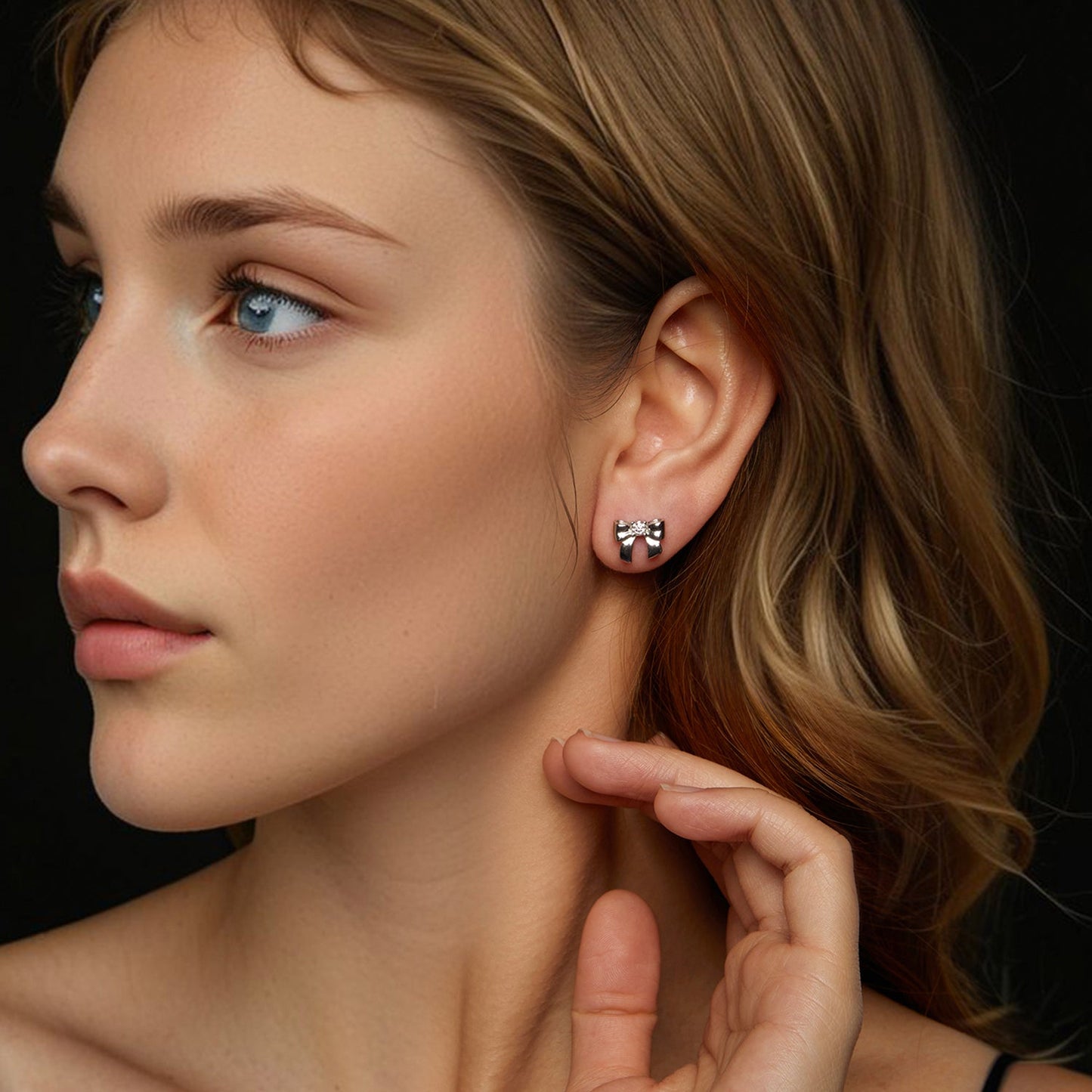 925 Sterling Silver Moissanite Earrings 0.3 cm for Women