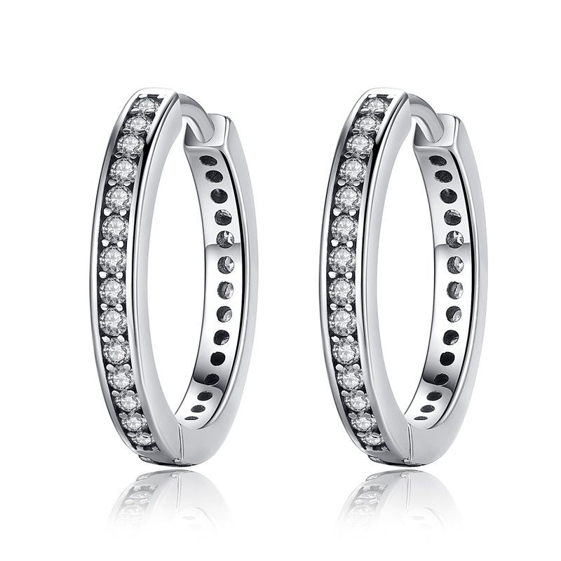 925 Sterling Silver Earrings with Pavé Setting CZ