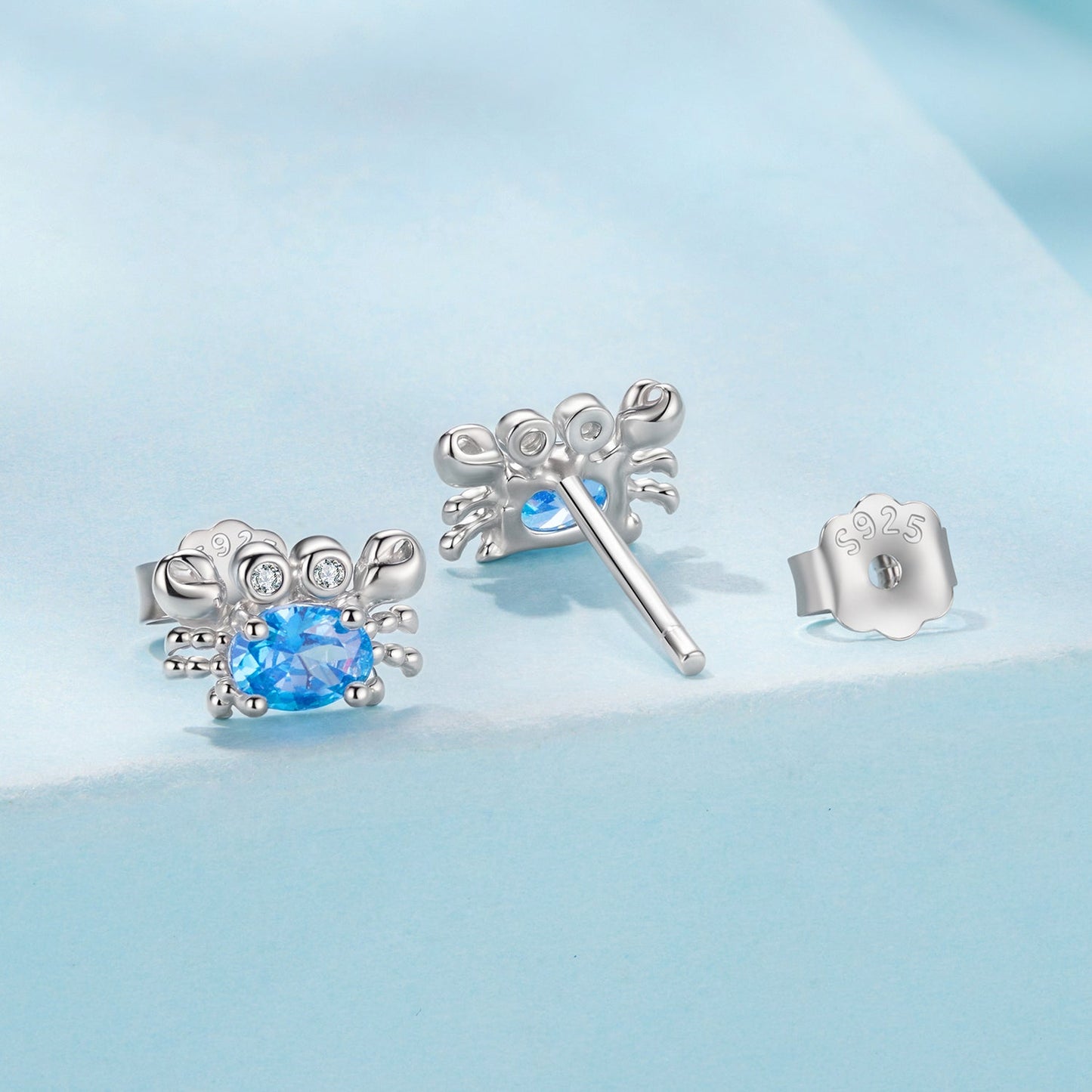 925 Sterling Silver White Gold Plated CZ Earrings for Women