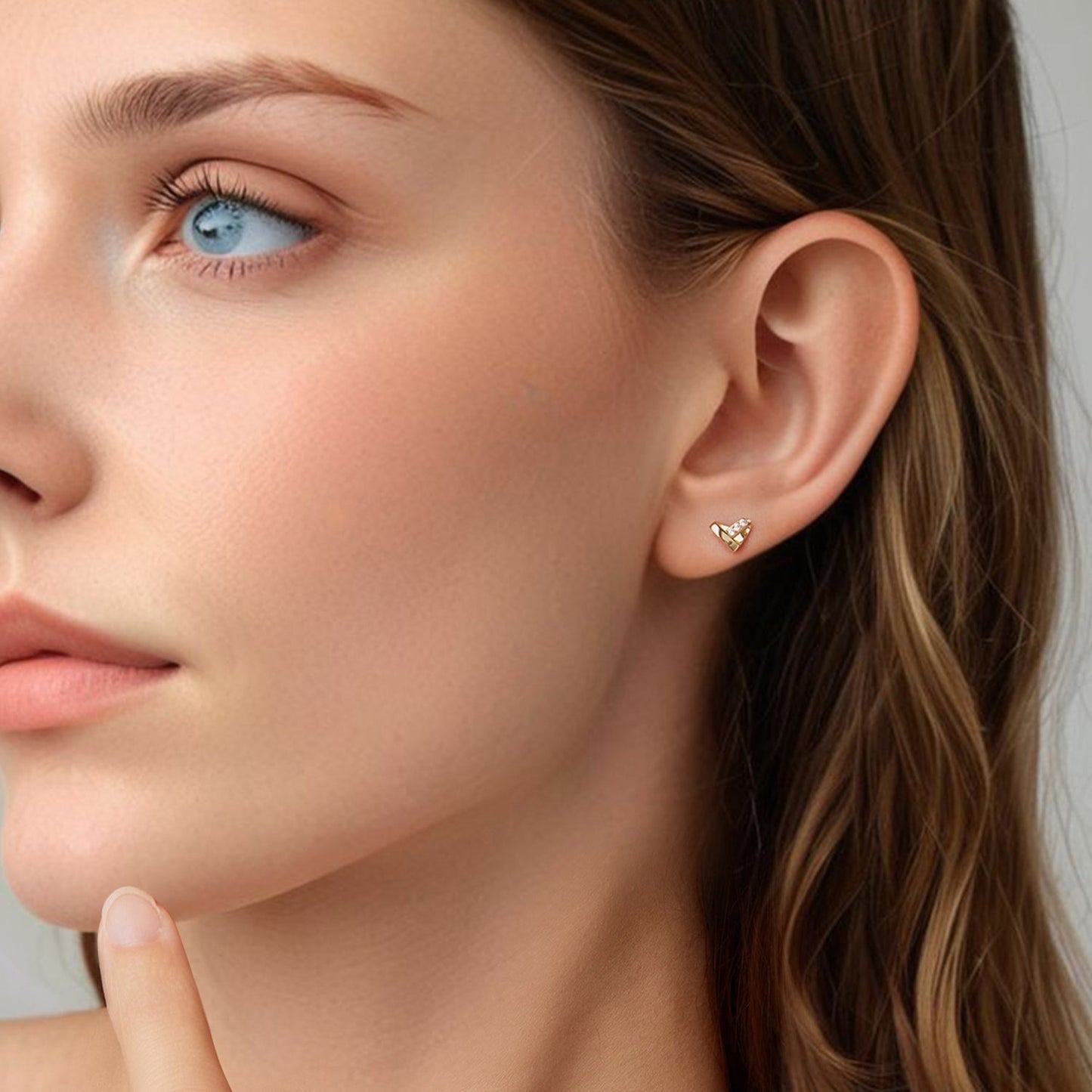 925 Sterling Silver Earrings with Pavé Setting CZ in Gold Plated