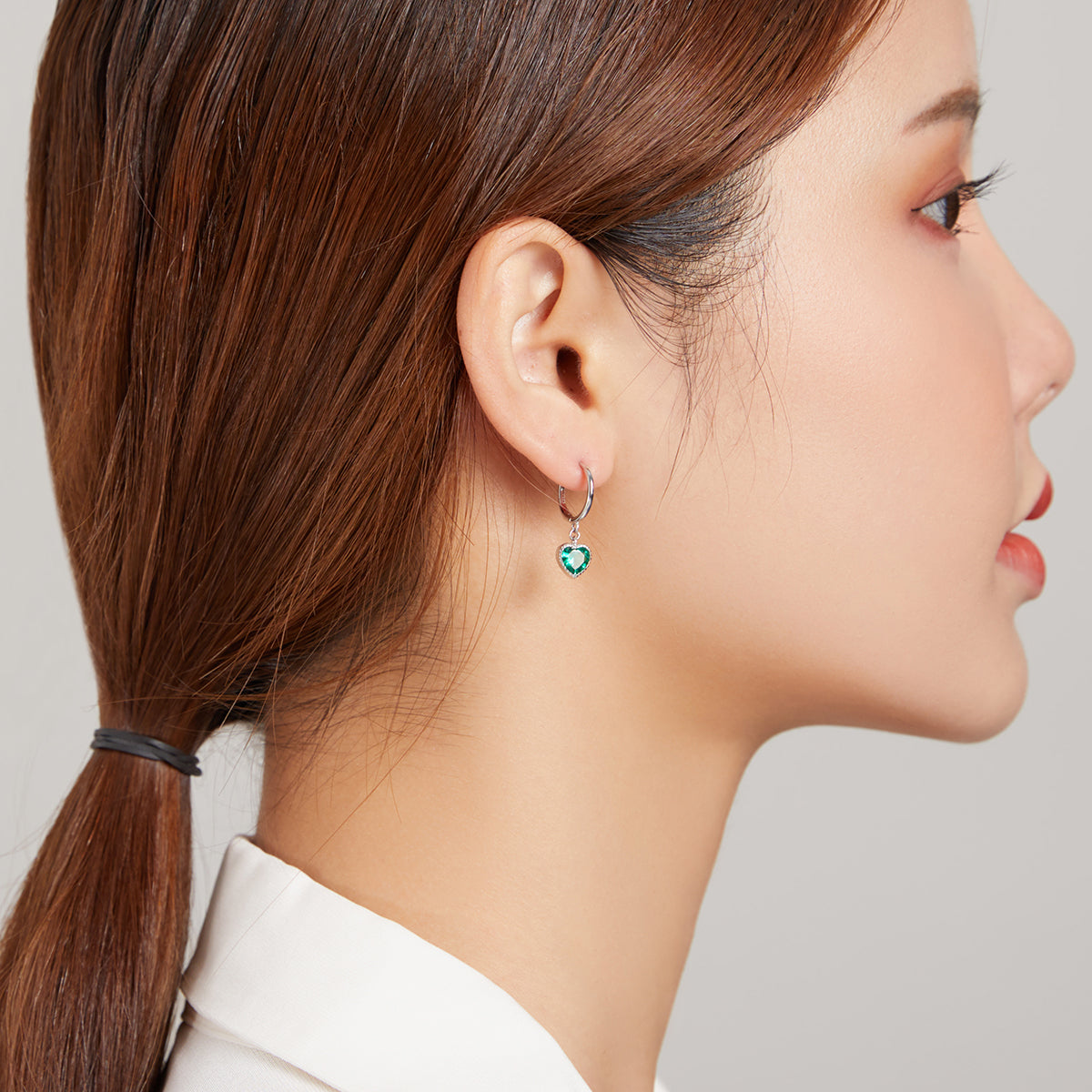 925 Sterling Silver Earrings with Pavé Setting CZ and Plated Platinum