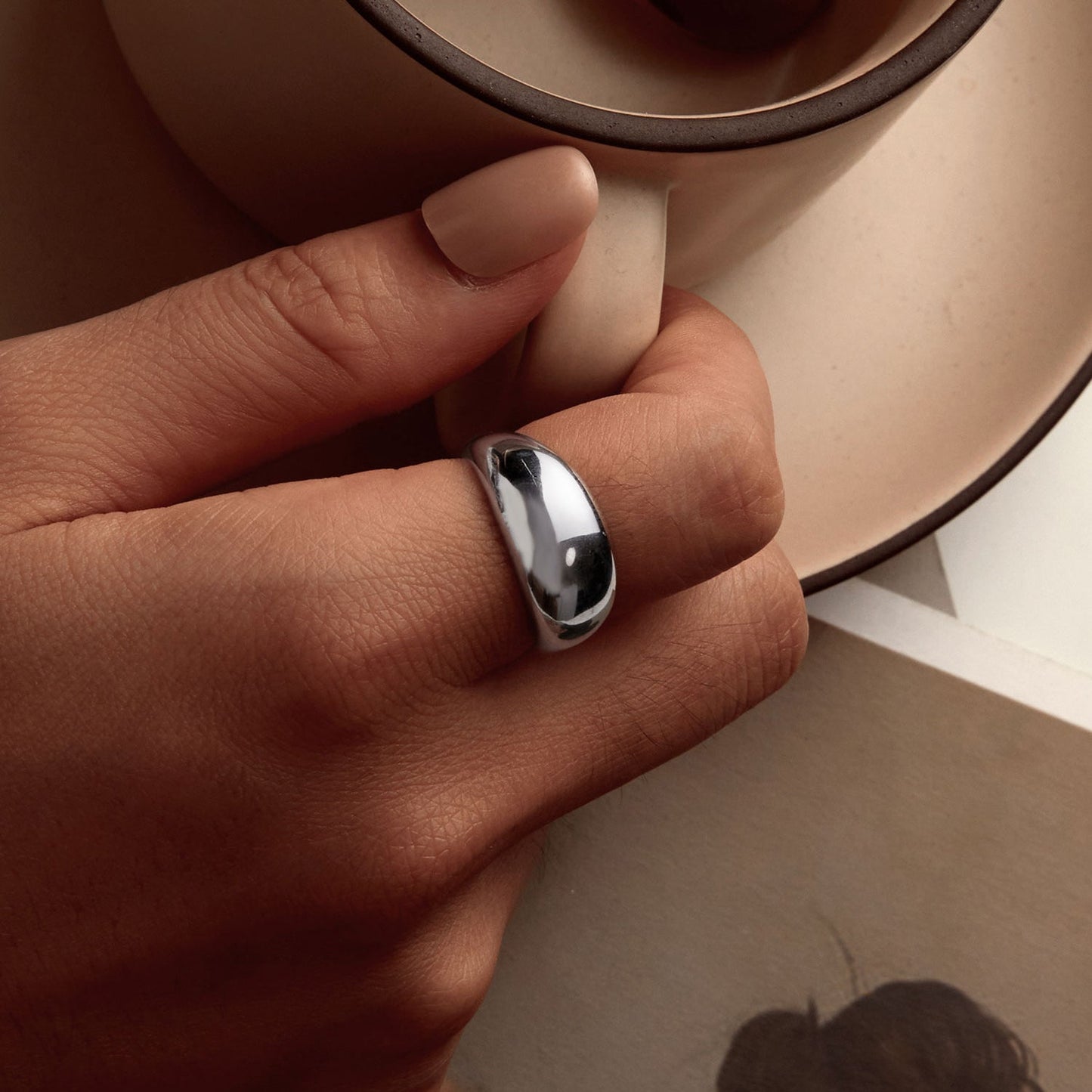 925 Sterling Silver Plated Gold Ring for Unisex