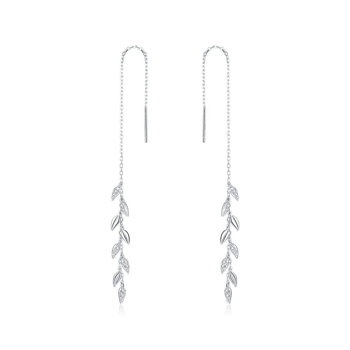 925 Sterling Silver Earrings with Pavé Setting CZ - 11.7cm for Women