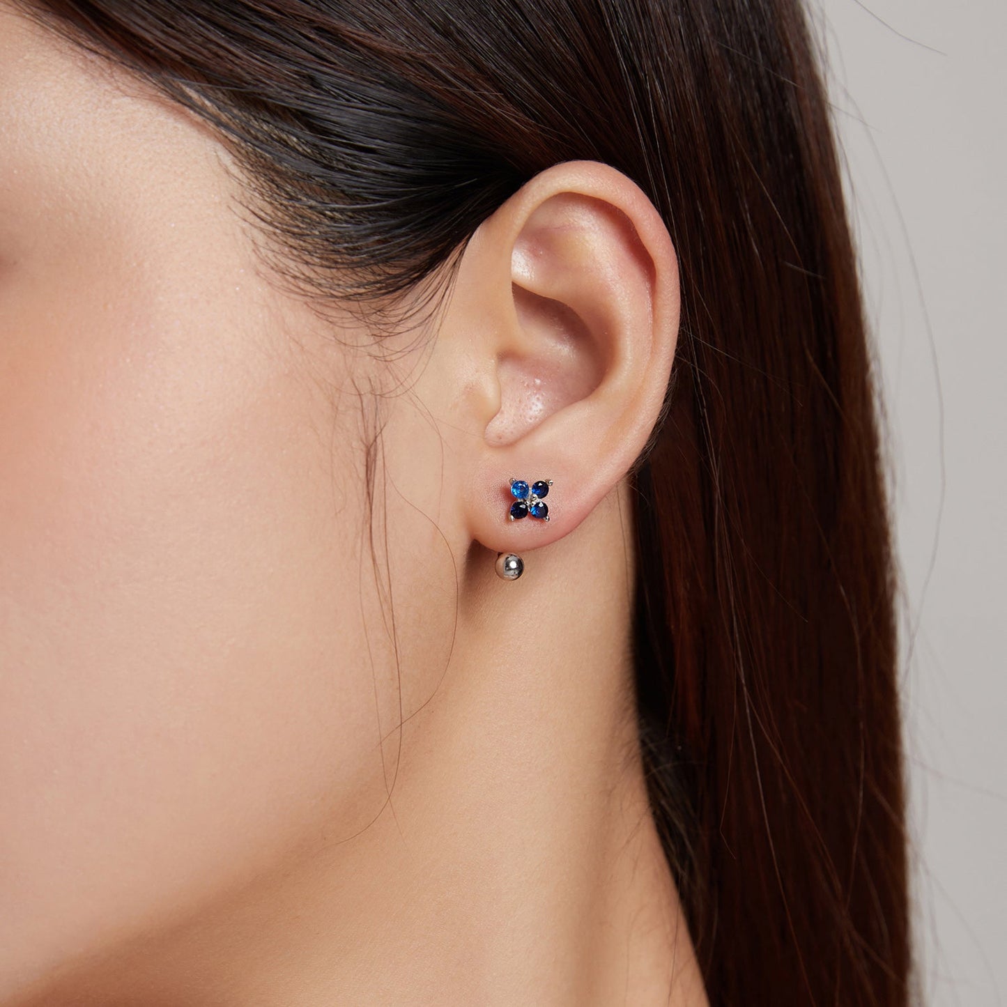 925 Sterling Silver Earrings with Pavé CZ & Platinum Plating for Women