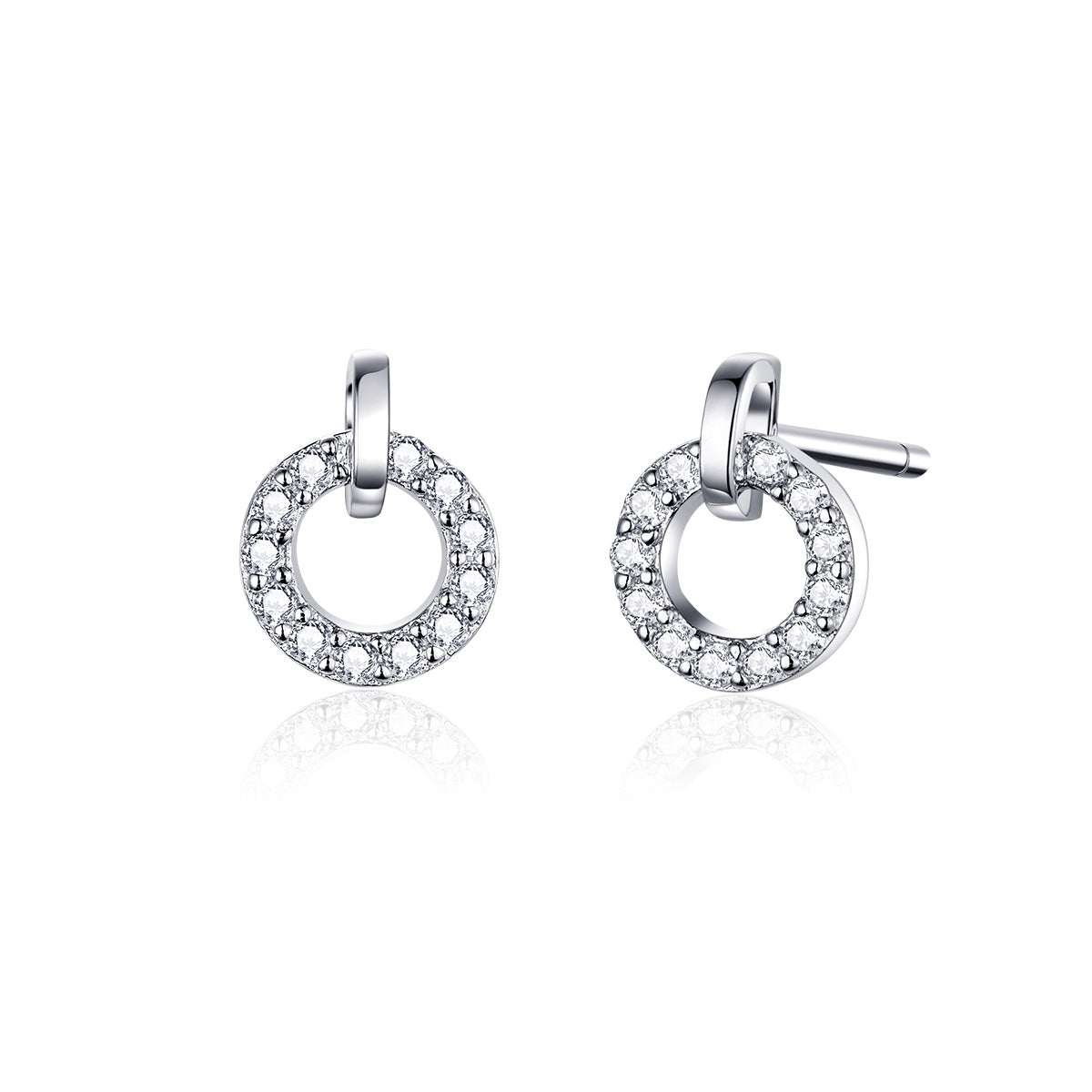 925 Sterling Silver Pavé Setting CZ Earrings