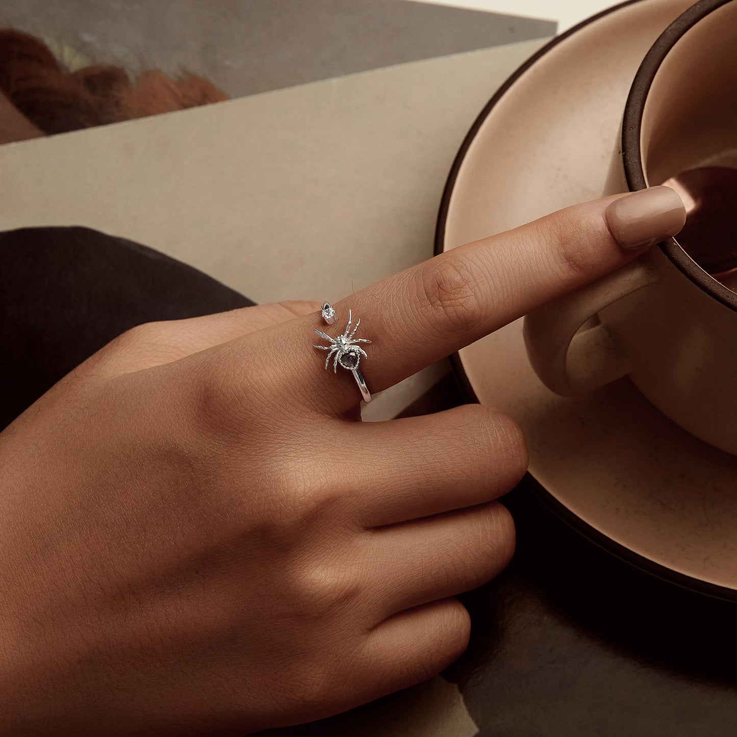 925 Sterling Silver White Gold Plated Ring with Pavé Setting CZ for Women