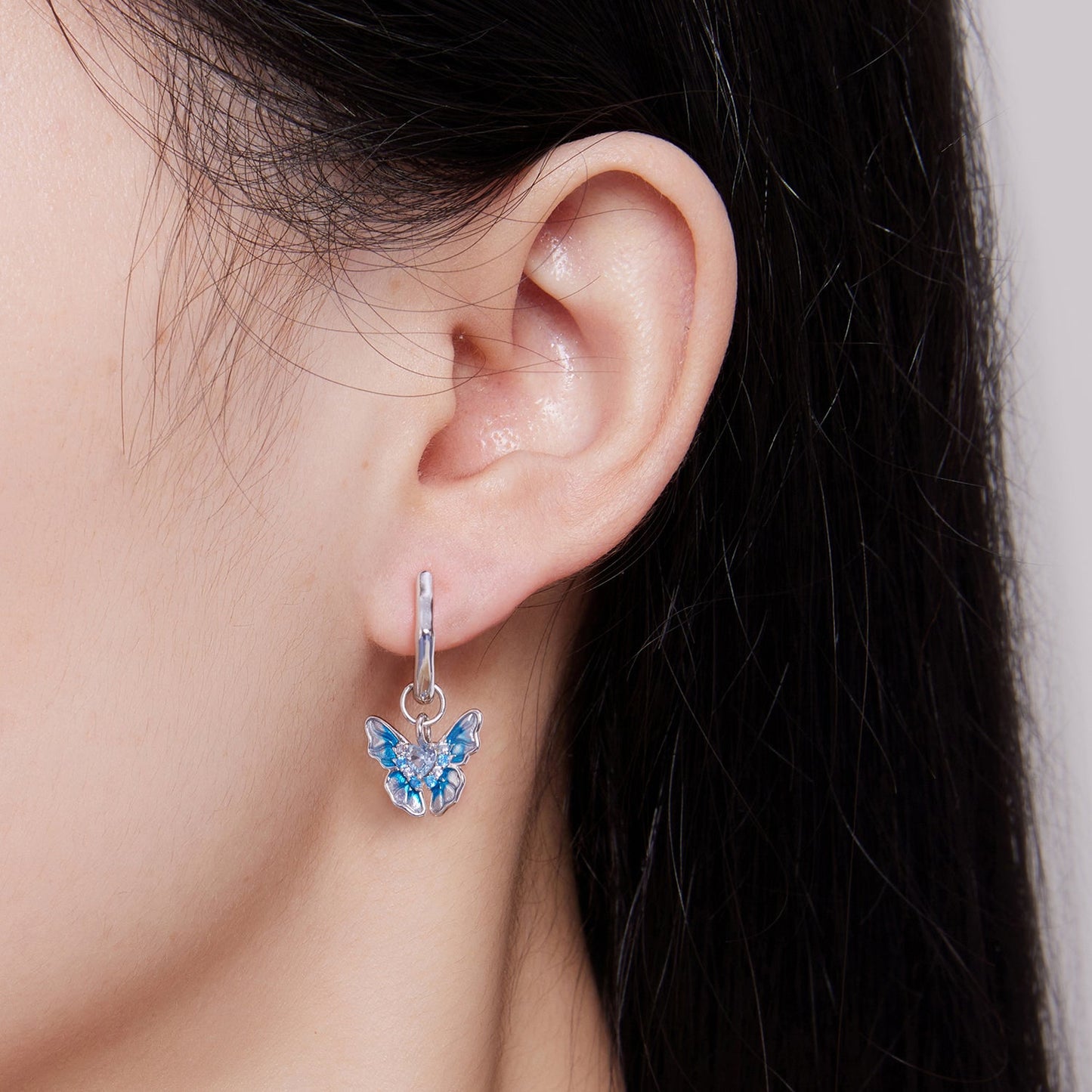 925 Sterling Silver Enamel Pavé Setting CZ Earrings for Women