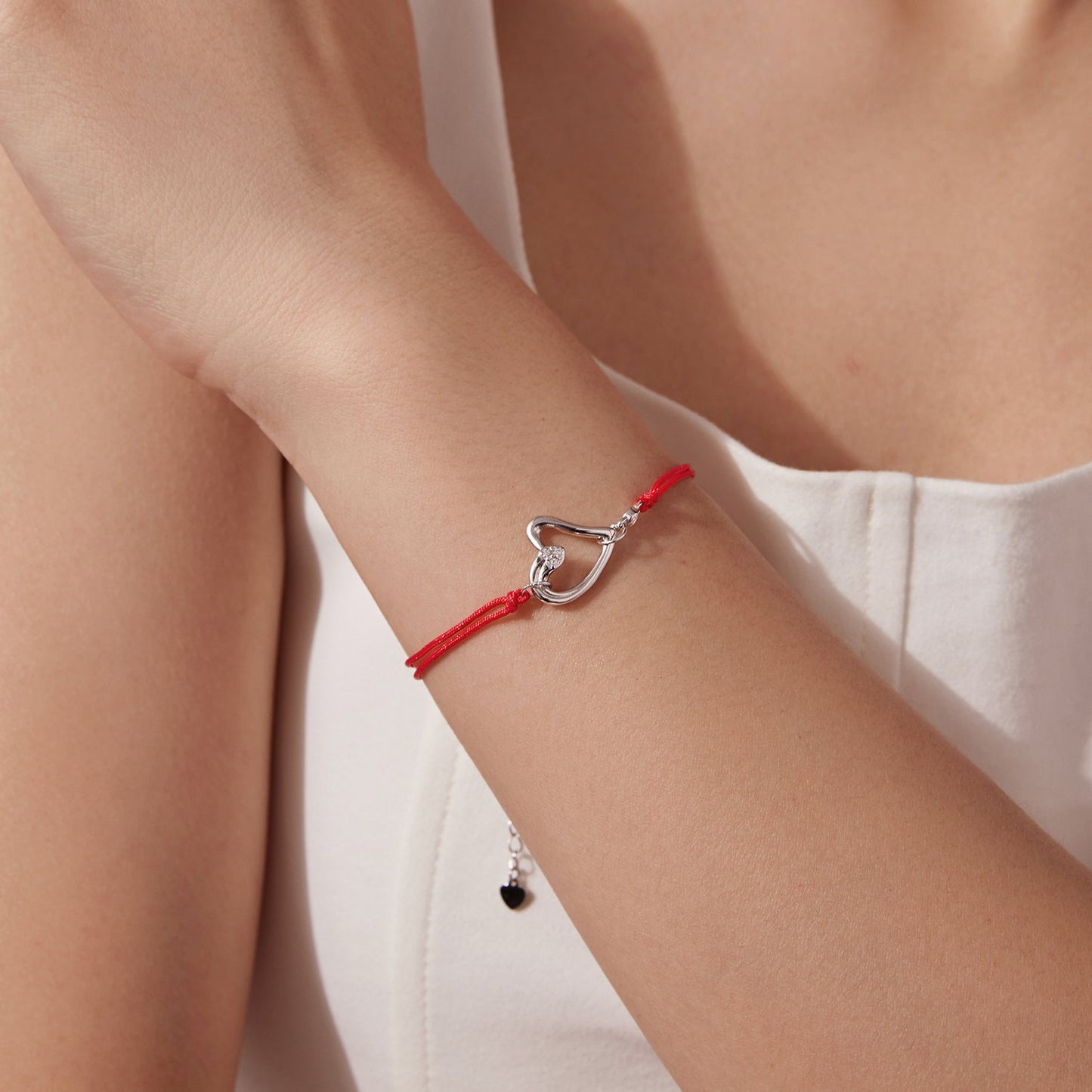 925 Sterling Silver White Gold Plated Bracelet with CZ Pavé Setting, 15+6cm Length for Women