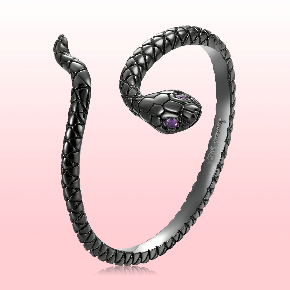 S925 Sterling Silver Black Gold Plated Pavé Setting CZ Ring