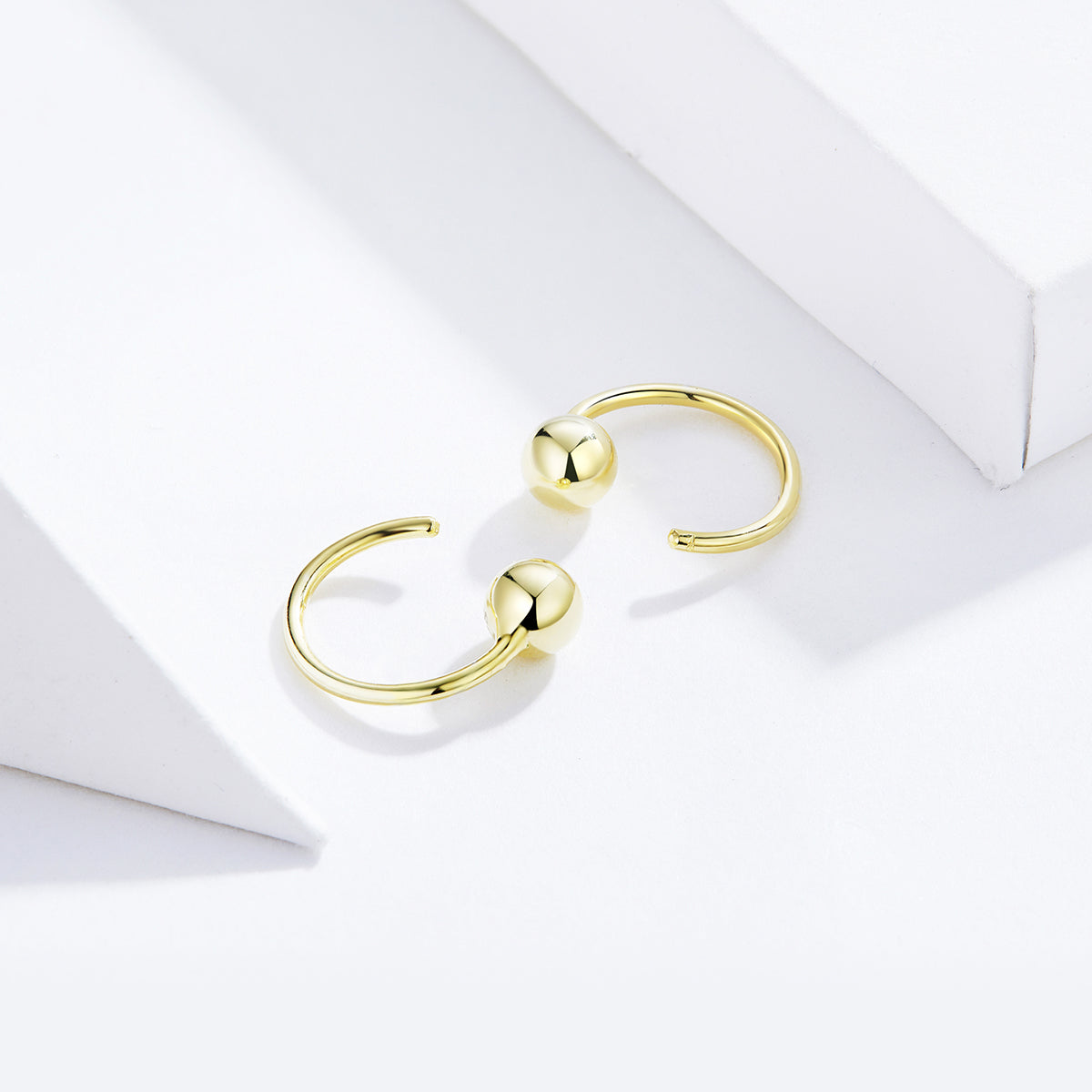 925 Sterling Silver Earrings with Plated Platinum, 1cm Diameter for Women