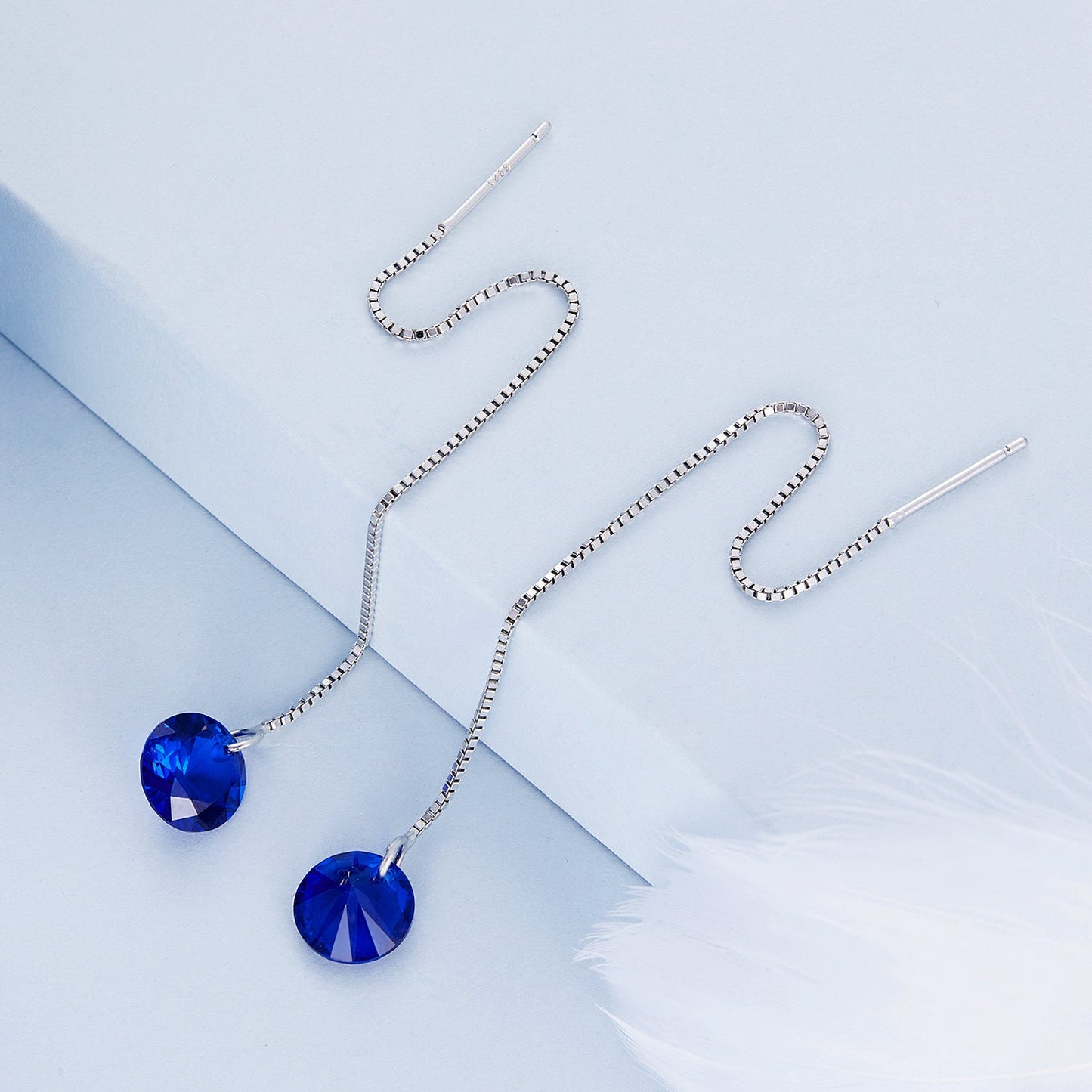 925 Sterling Silver Earrings with 0.8cm Main Stone and CZ for Women