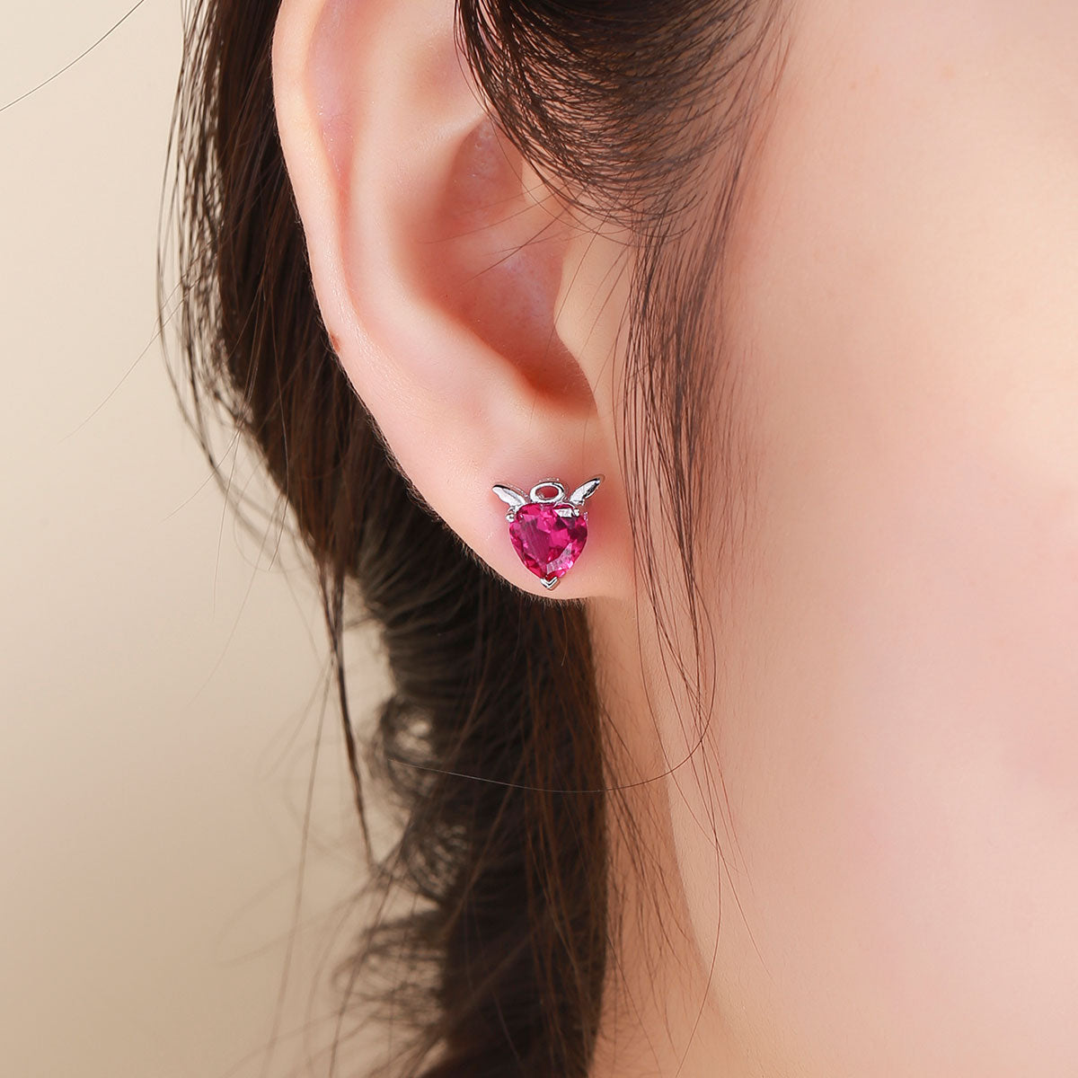 925 Sterling Silver Earrings with Pavé Setting CZ, 1*0.9cm for Women