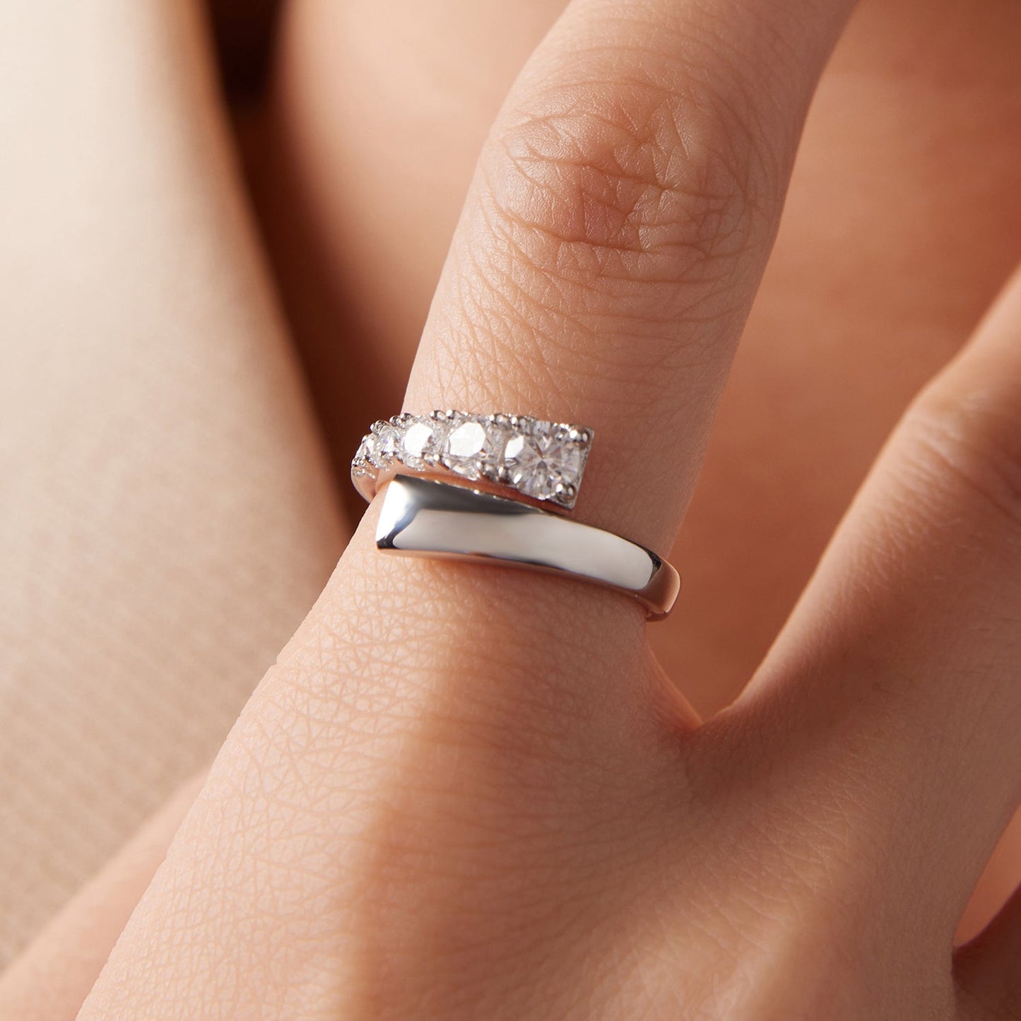 925 Sterling Silver Moissanite Ring Size E