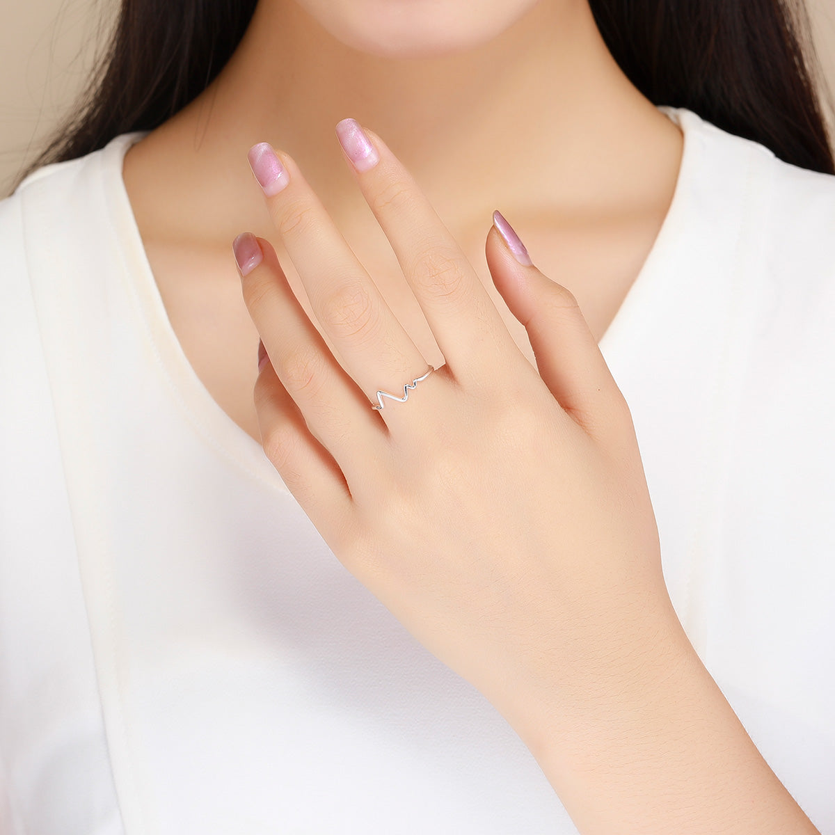 925 Sterling Silver Platinum Plated 0.1cm Ring for Men