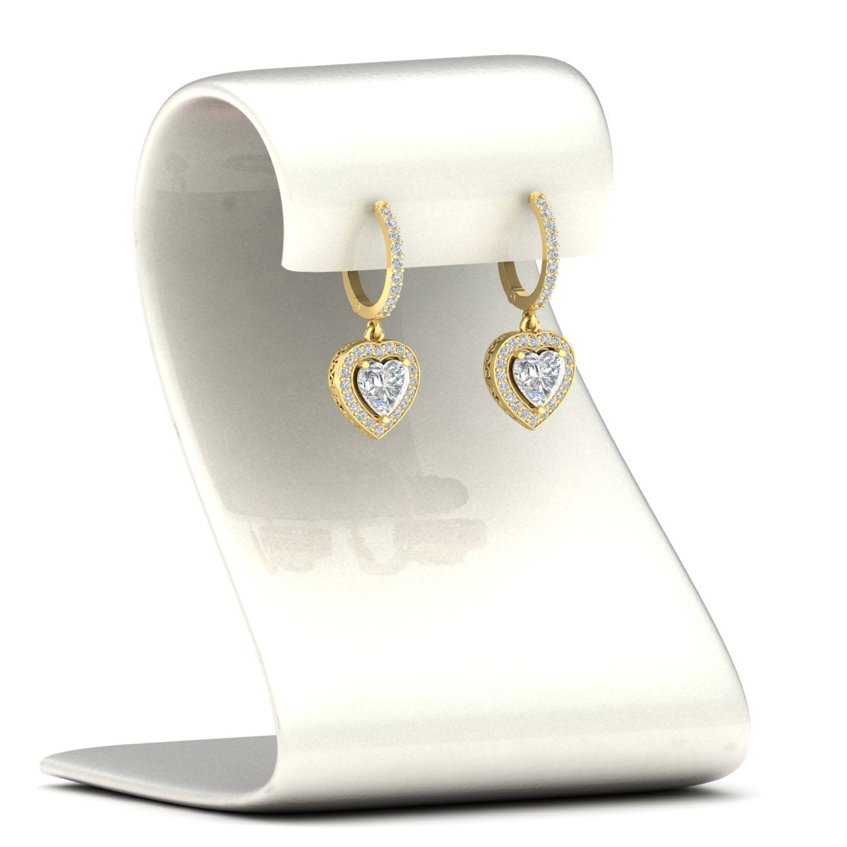 Heart Halo Drop Dangle Earring