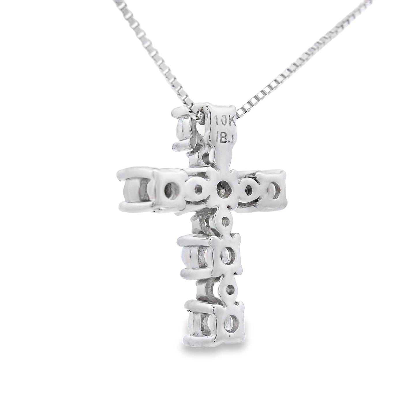 Opal Diamond Cross Religious Pendant 10KT White Gold
