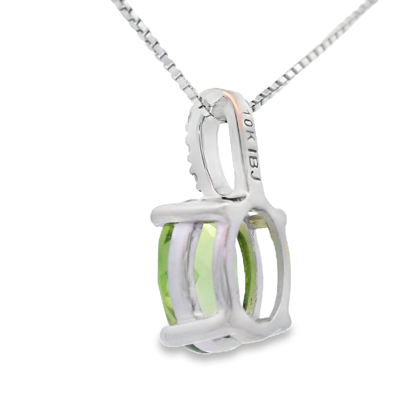 1.34ct Peridot Diamond Fashion Pendants 10KT White Gold