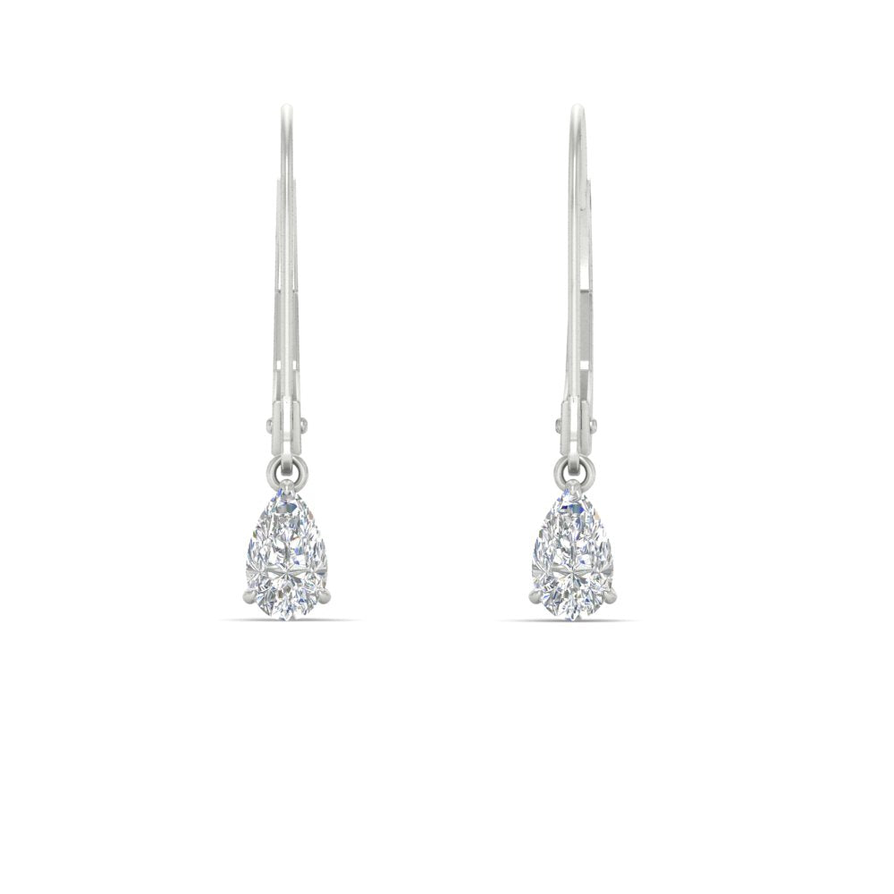 Minimalist Pear Drop Lever Back Earrings