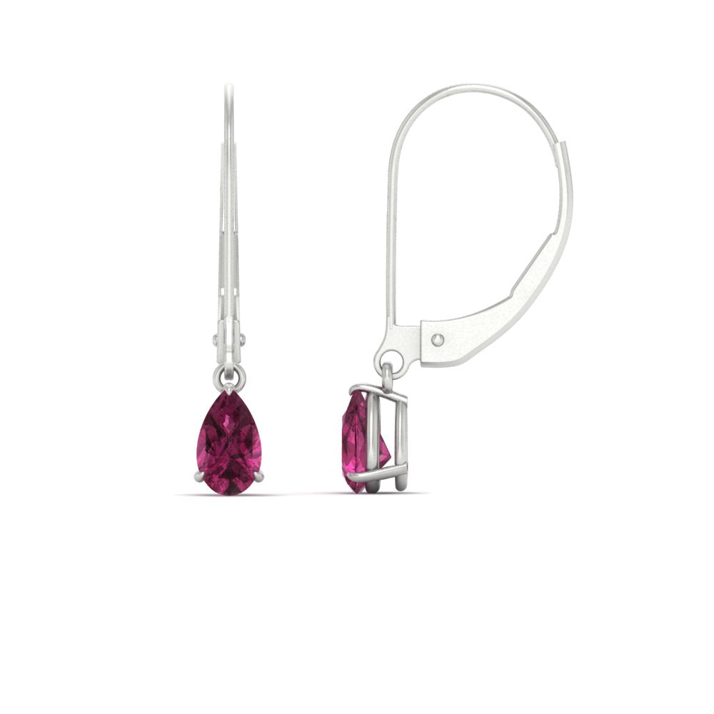 Minimalist Pear Drop Lever Back Earrings