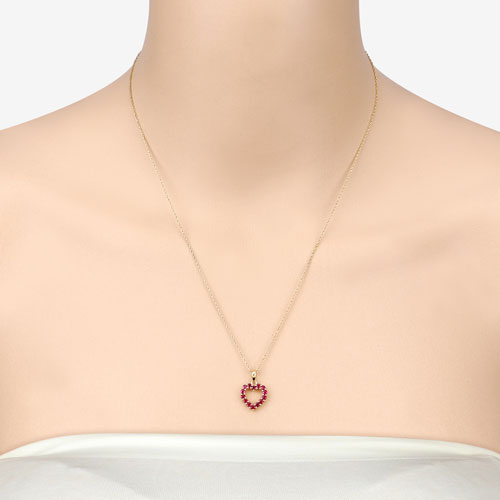 0.43 Carat Genuine Ruby 10K Yellow Gold Pendant