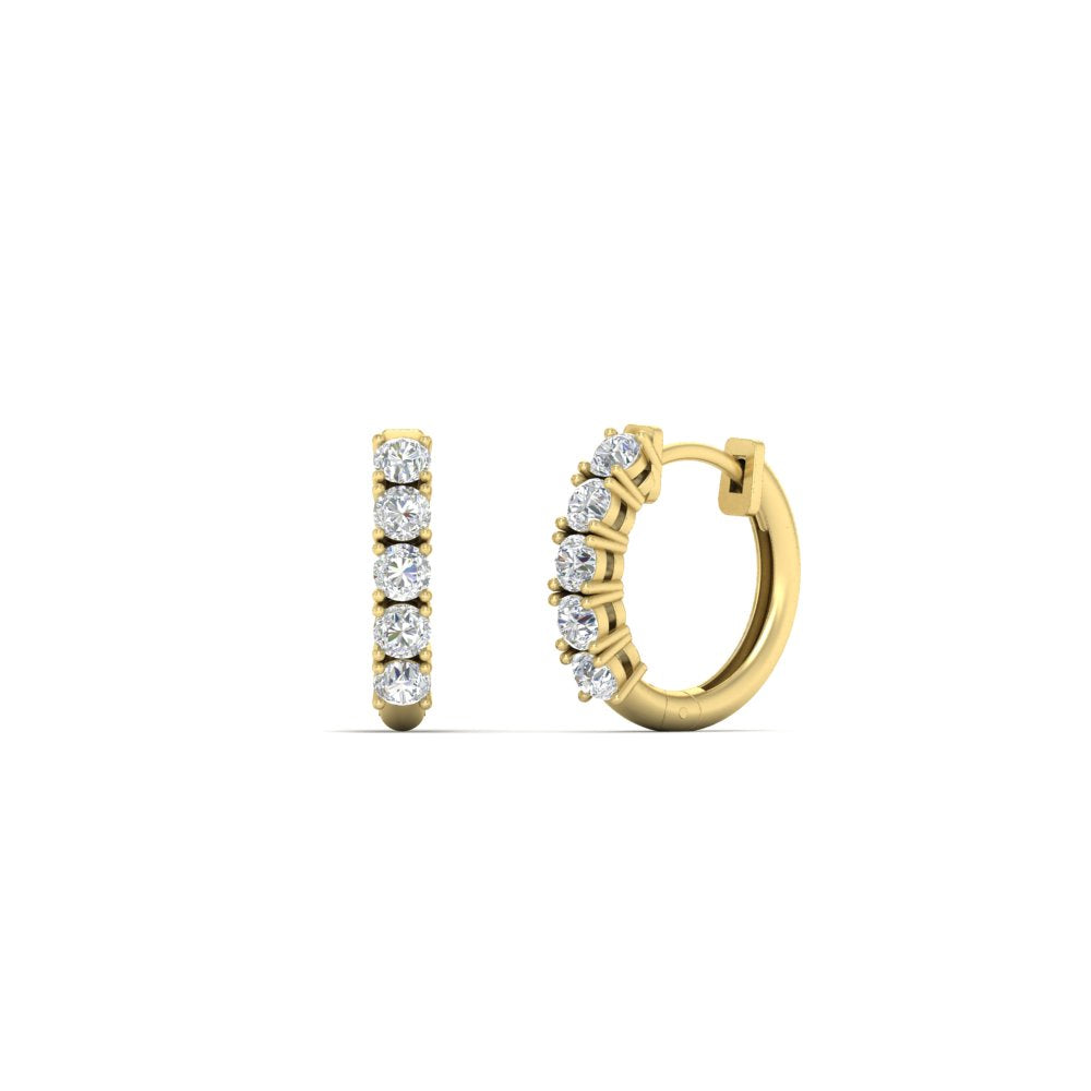 Stunning 5 Stone Huggie Hoops