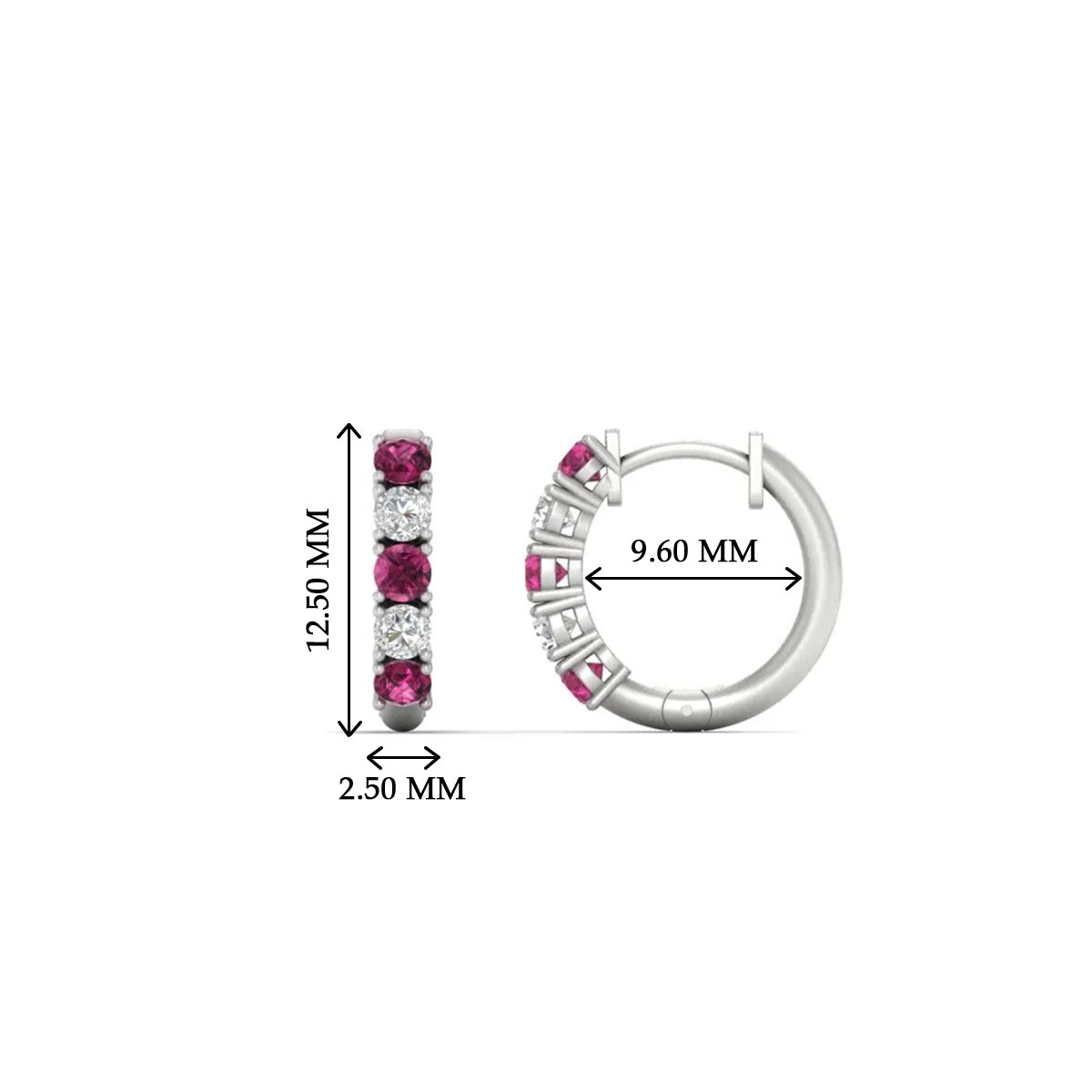 Stunning 5 Stone Huggie Hoops