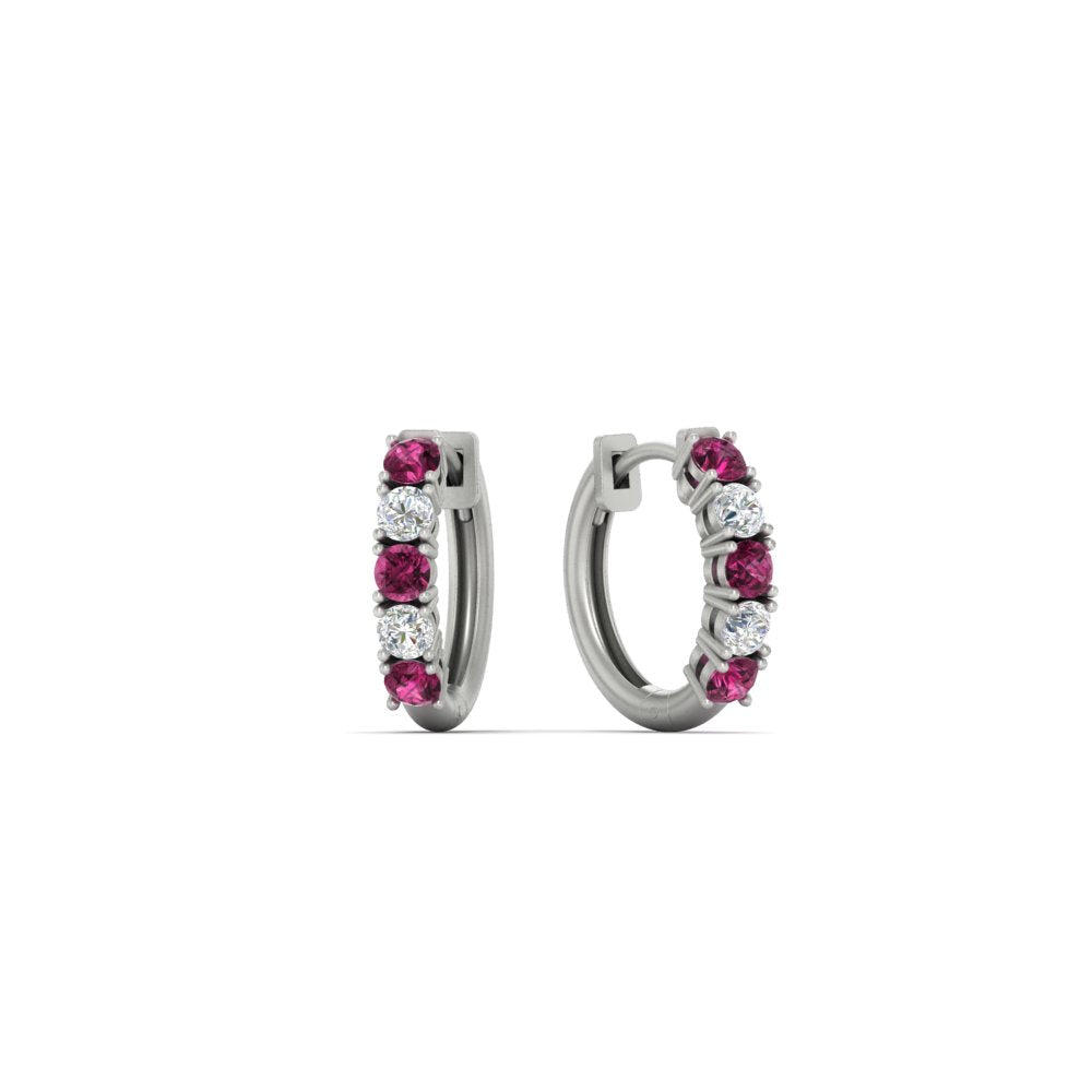 Stunning 5 Stone Huggie Hoops