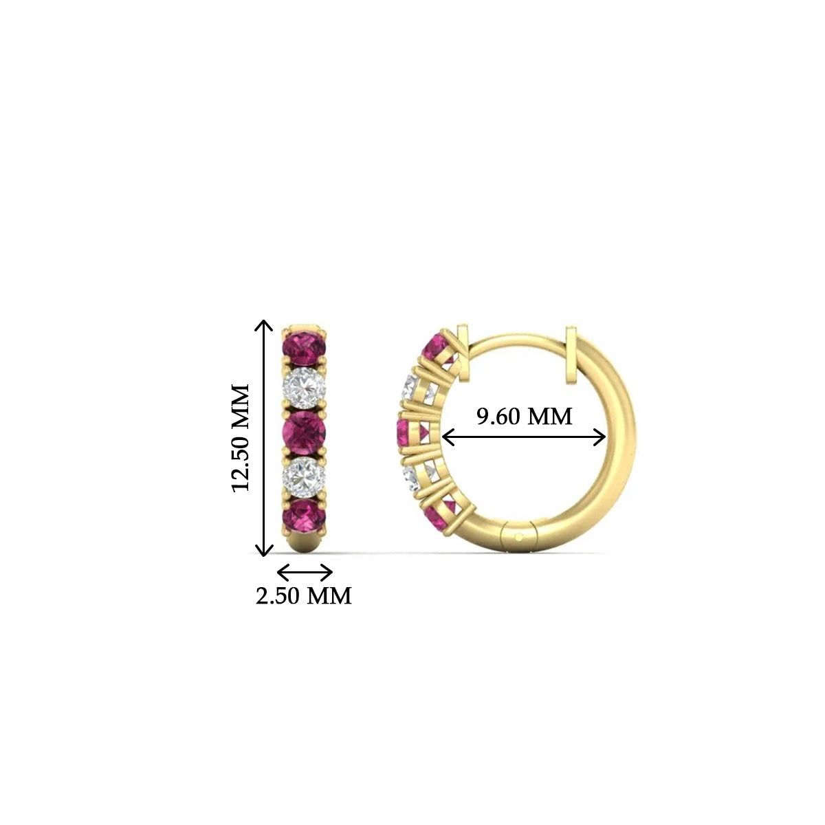 Stunning 5 Stone Huggie Hoops
