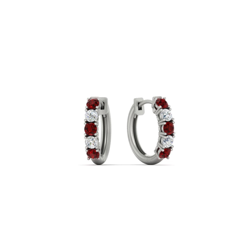 Stunning 5 Stone Huggie Hoops