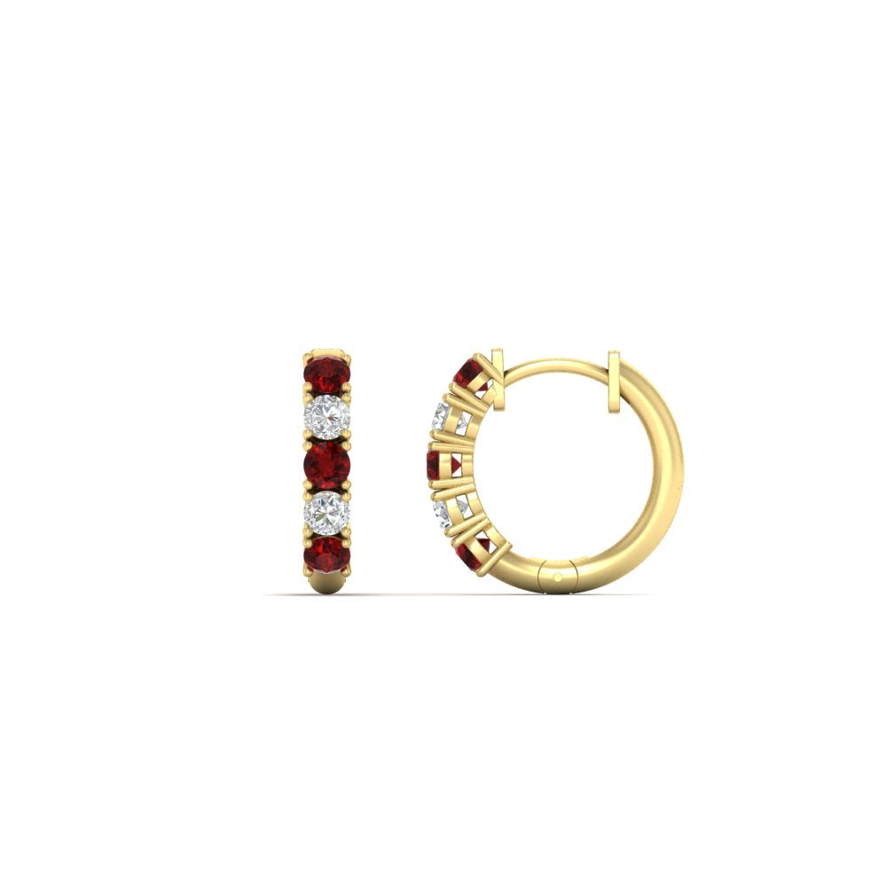 Stunning 5 Stone Huggie Hoops